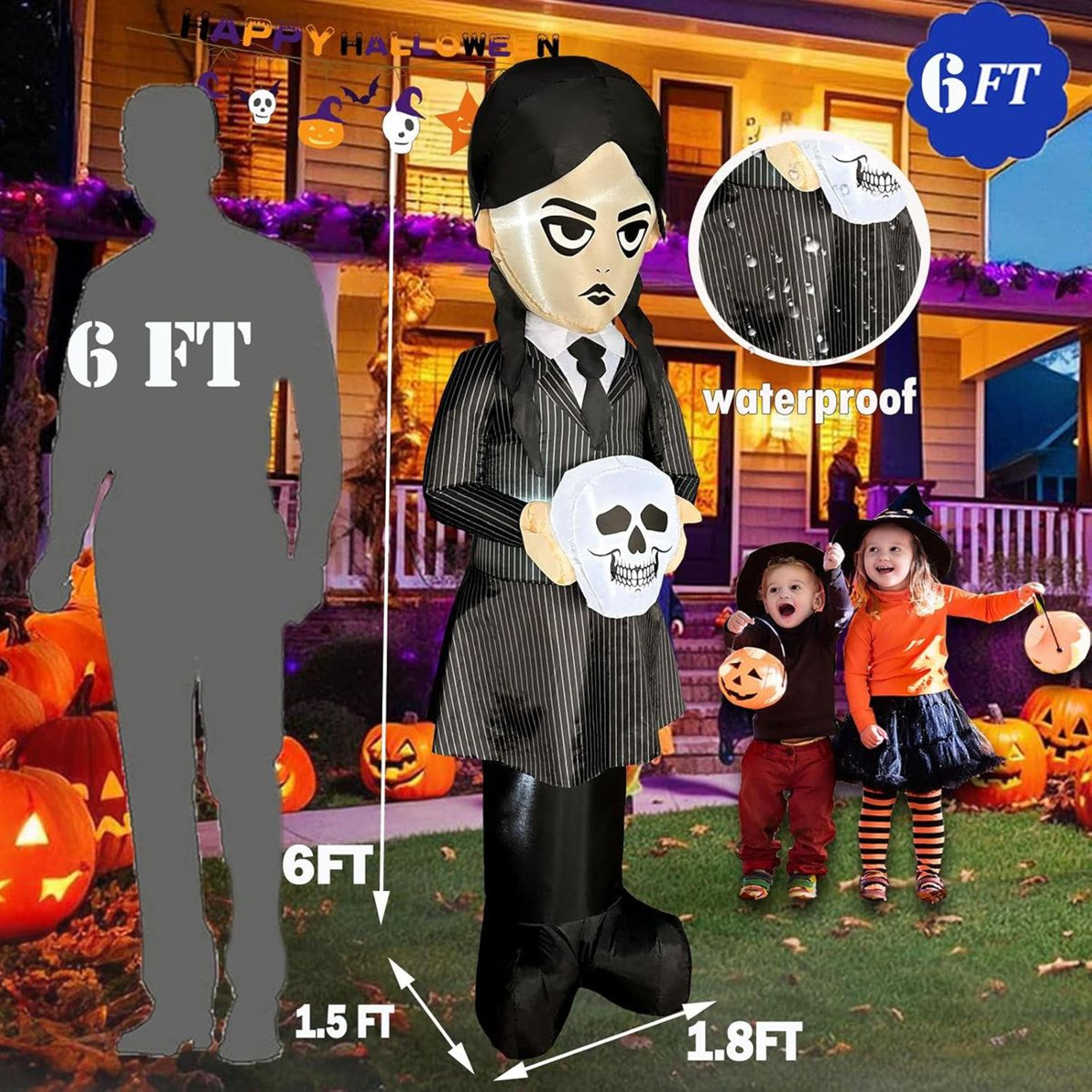 Halloween Inflatable Witch Decoration With LED Lights For Indoor And Outdoor Decor 1