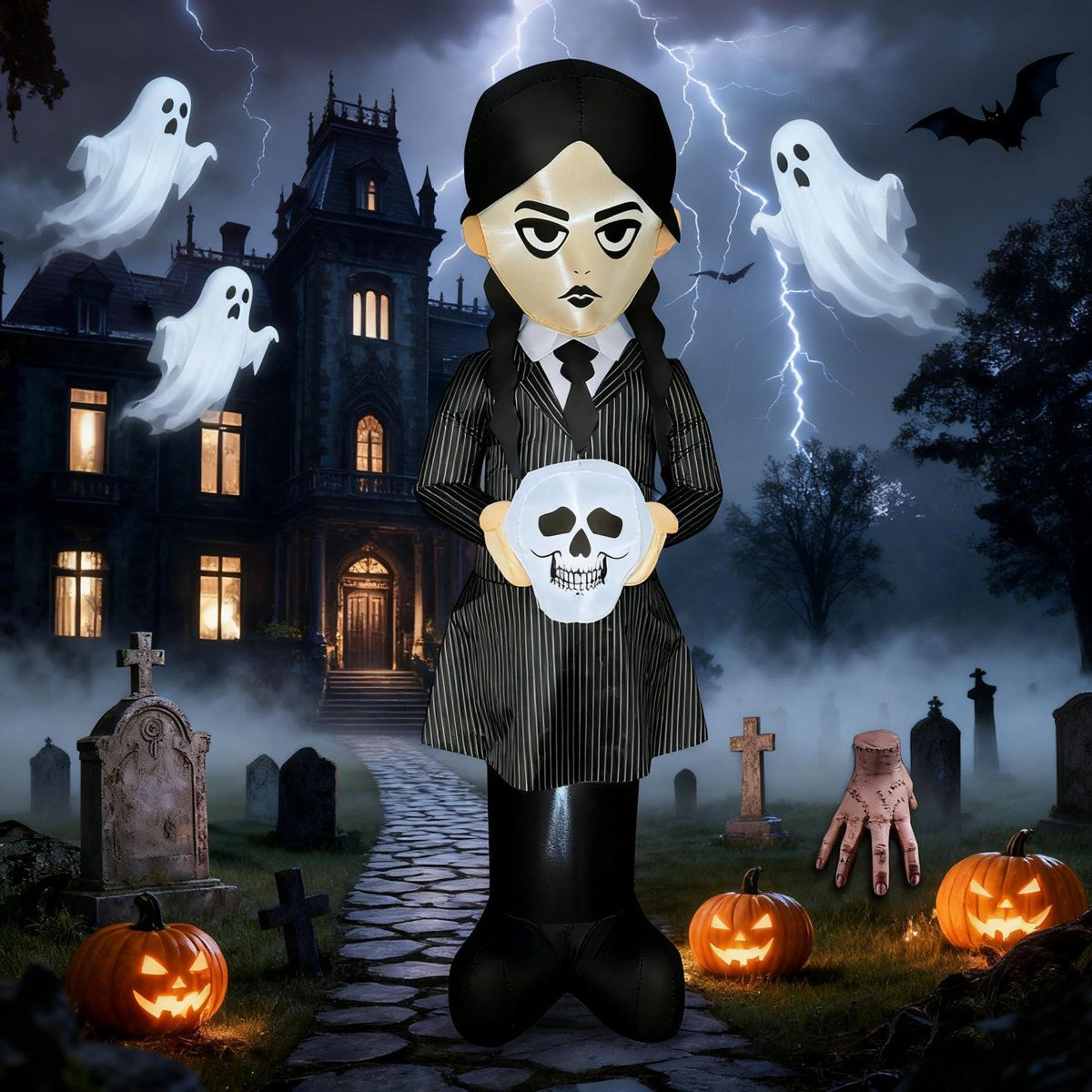 Halloween Inflatable Witch Decoration With LED Lights For Indoor And Outdoor Decor 3