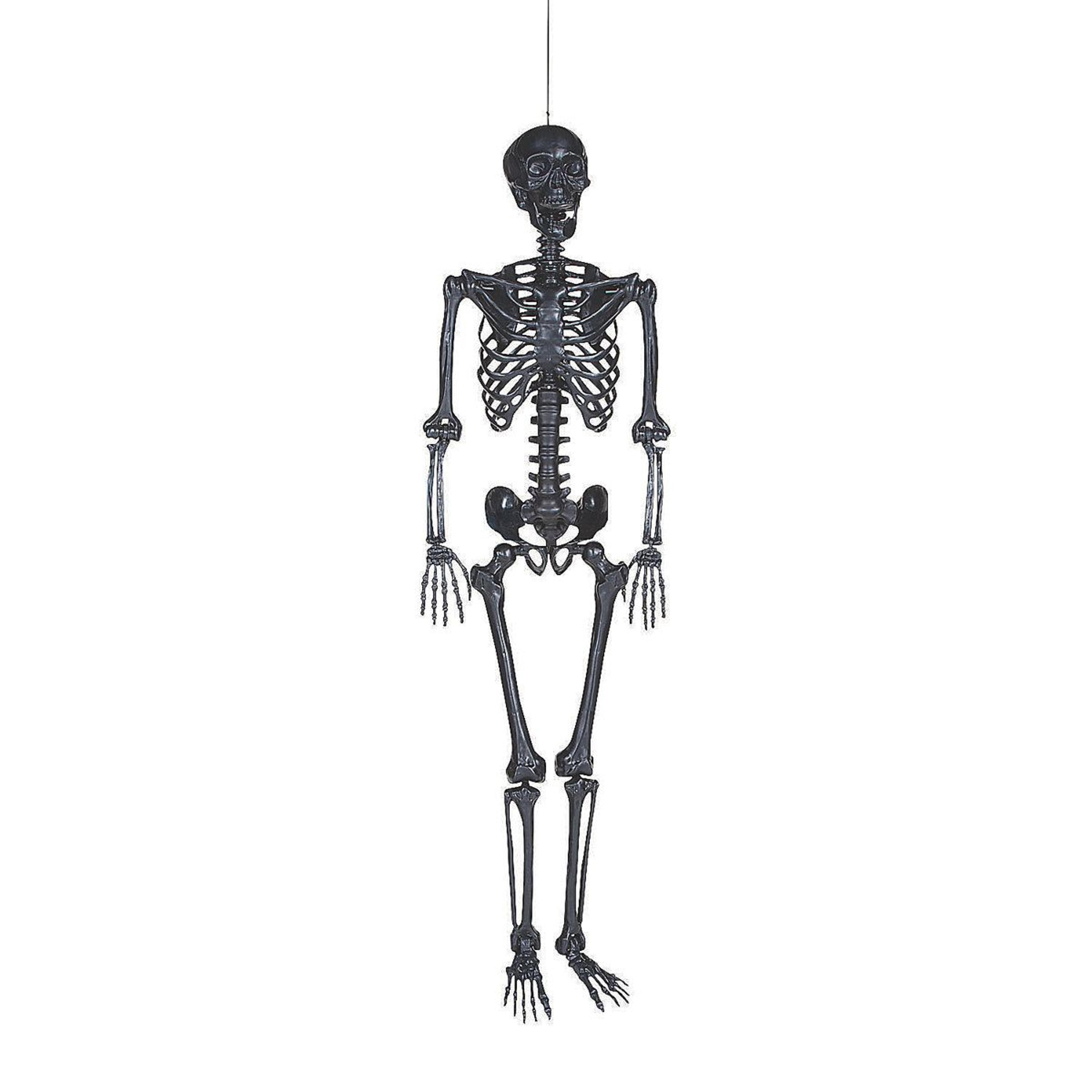 freestanding halloween skeleton decoration black plastic outdoor figurine