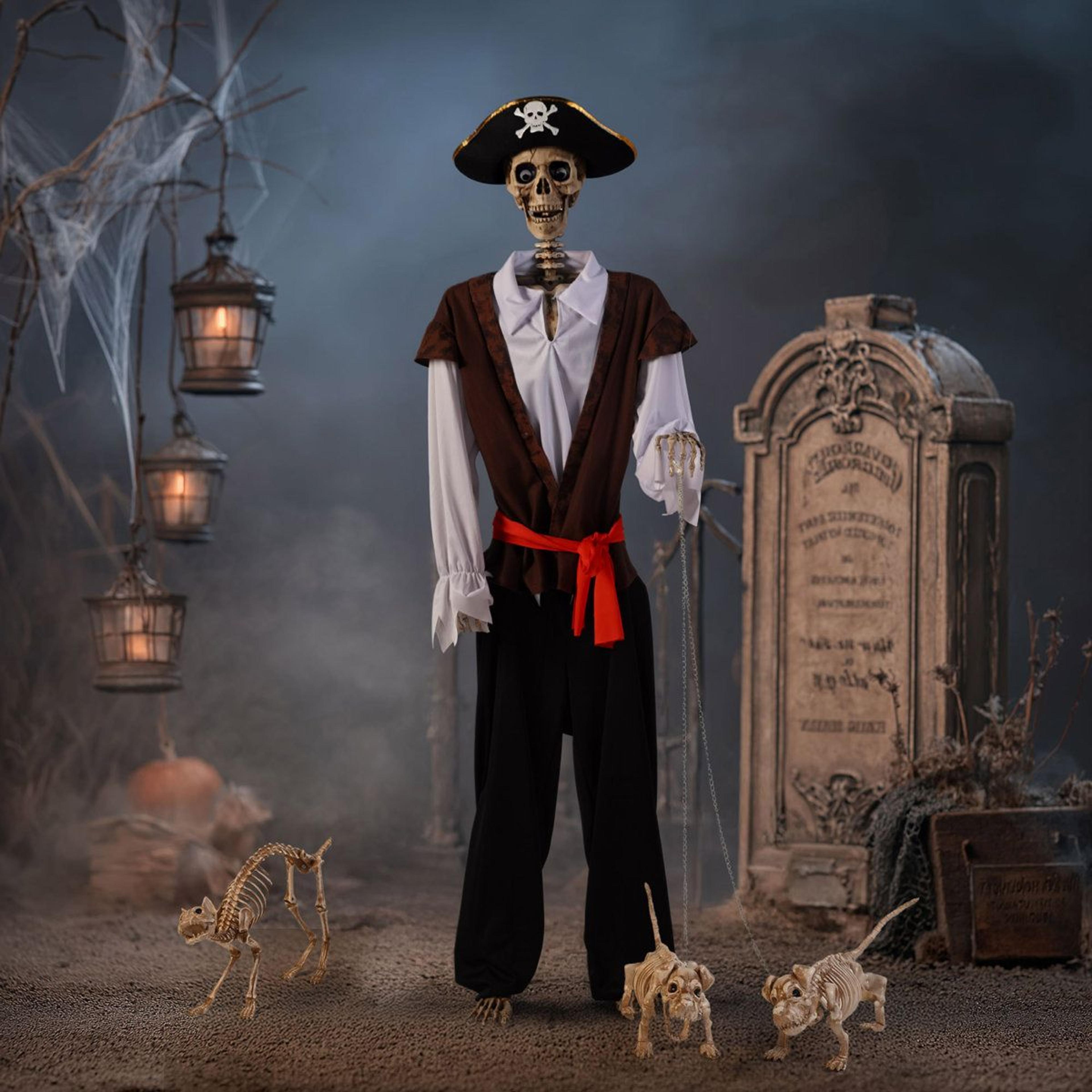 Halloween Pirate Captain Skeleton Decoration With Movable Joints 5