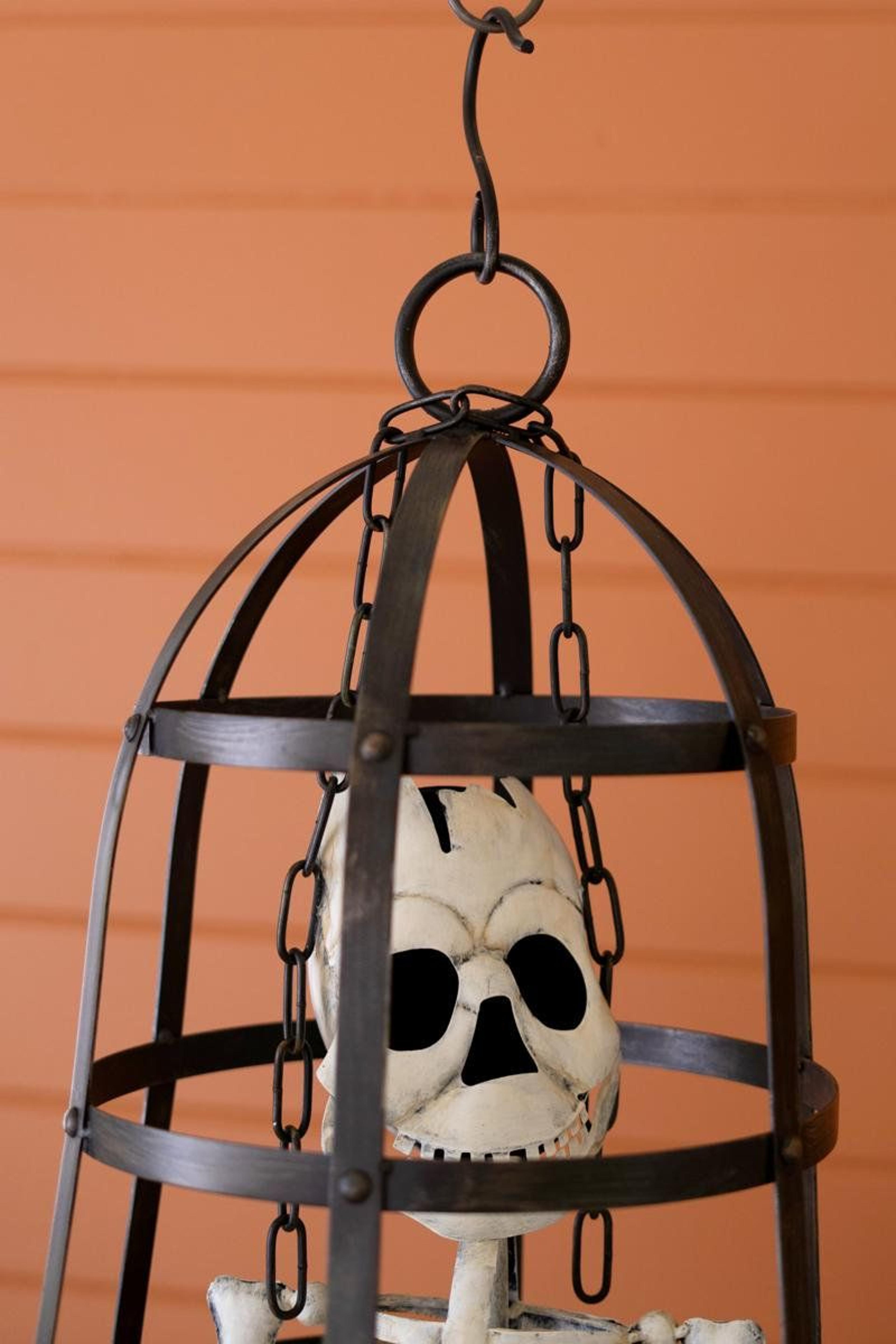 Halloween Skeleton In A Cage Indoor Decoration 2