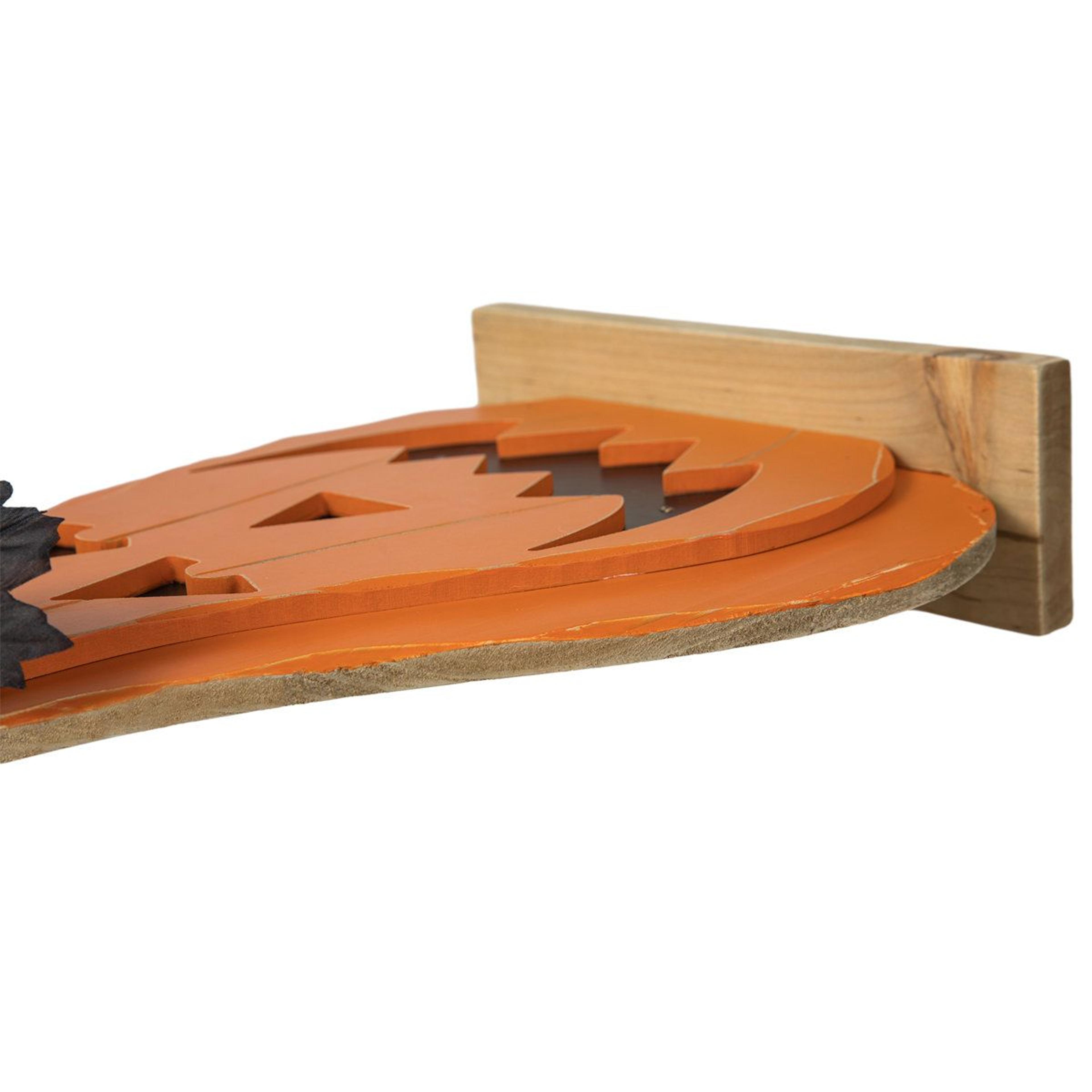 Lighted Wooden Jack O Lantern Halloween Decoration With LED Lights And Timer 2