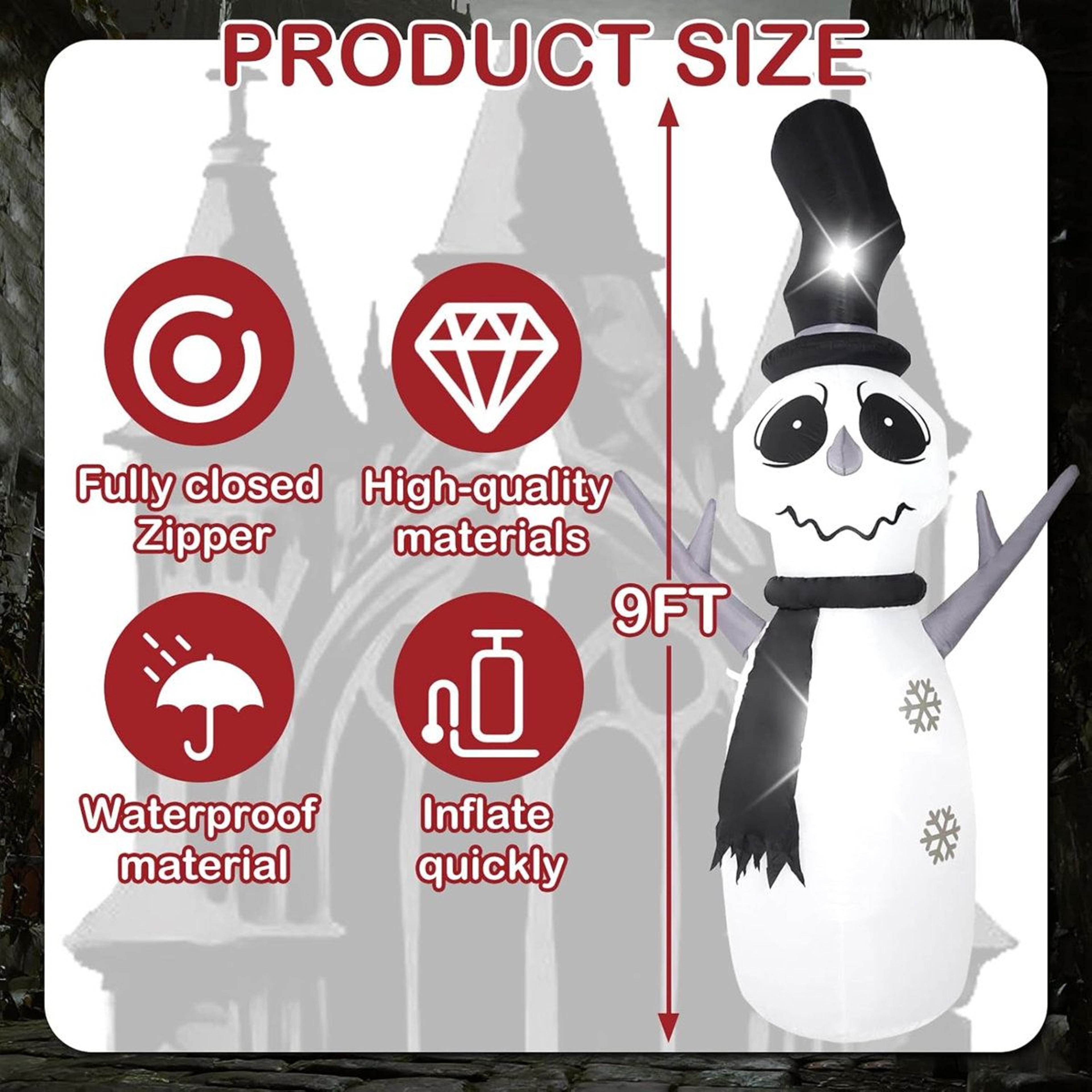 Outdoor Inflatable Snowman With Built In LED Lights 2