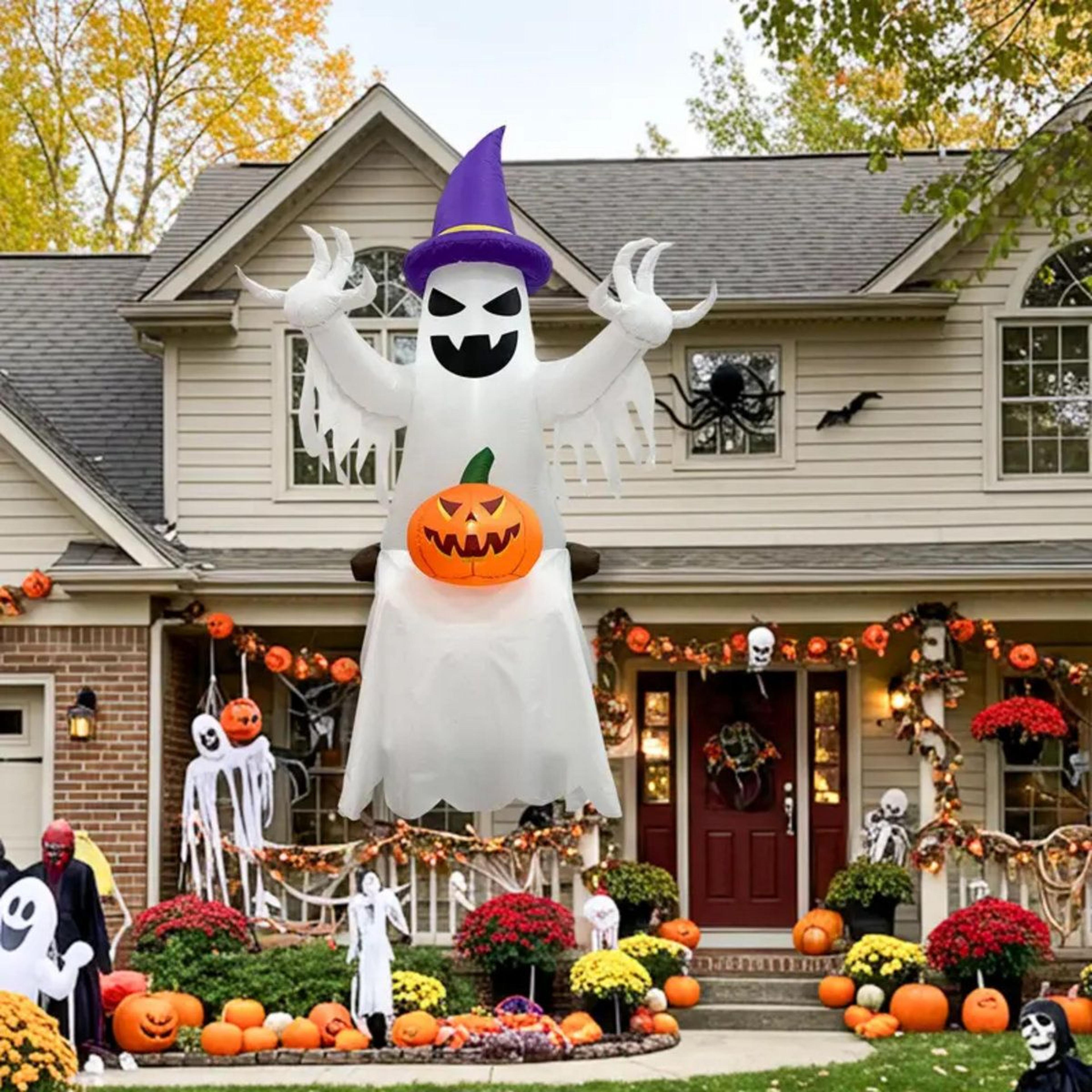Halloween Inflatable Pumpkin Ghosts Plug In Outdoor Yard Decoration 4