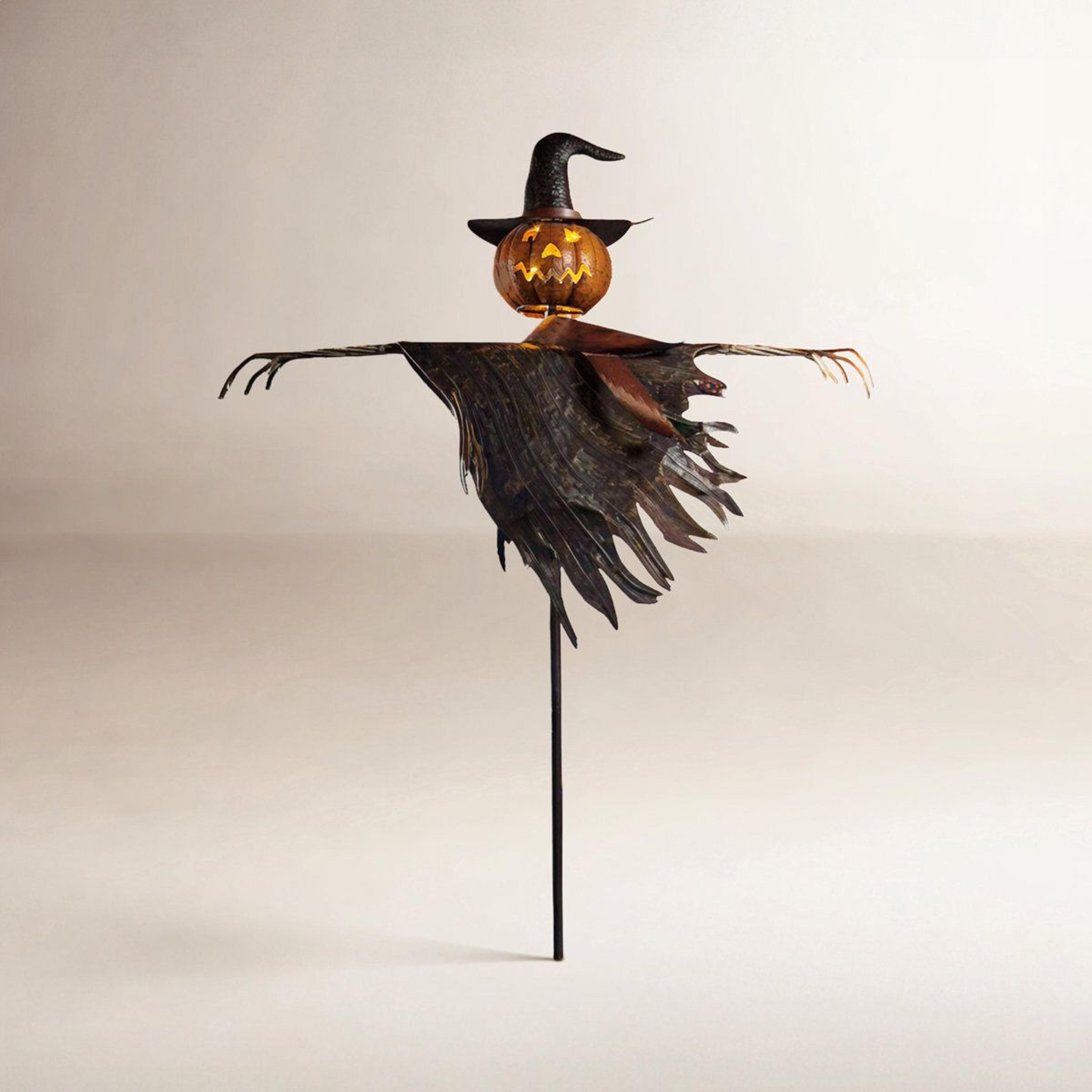 Solar Powered Halloween Witches Garden Stake With LED Lights Weather Resistant Metal Decor 2