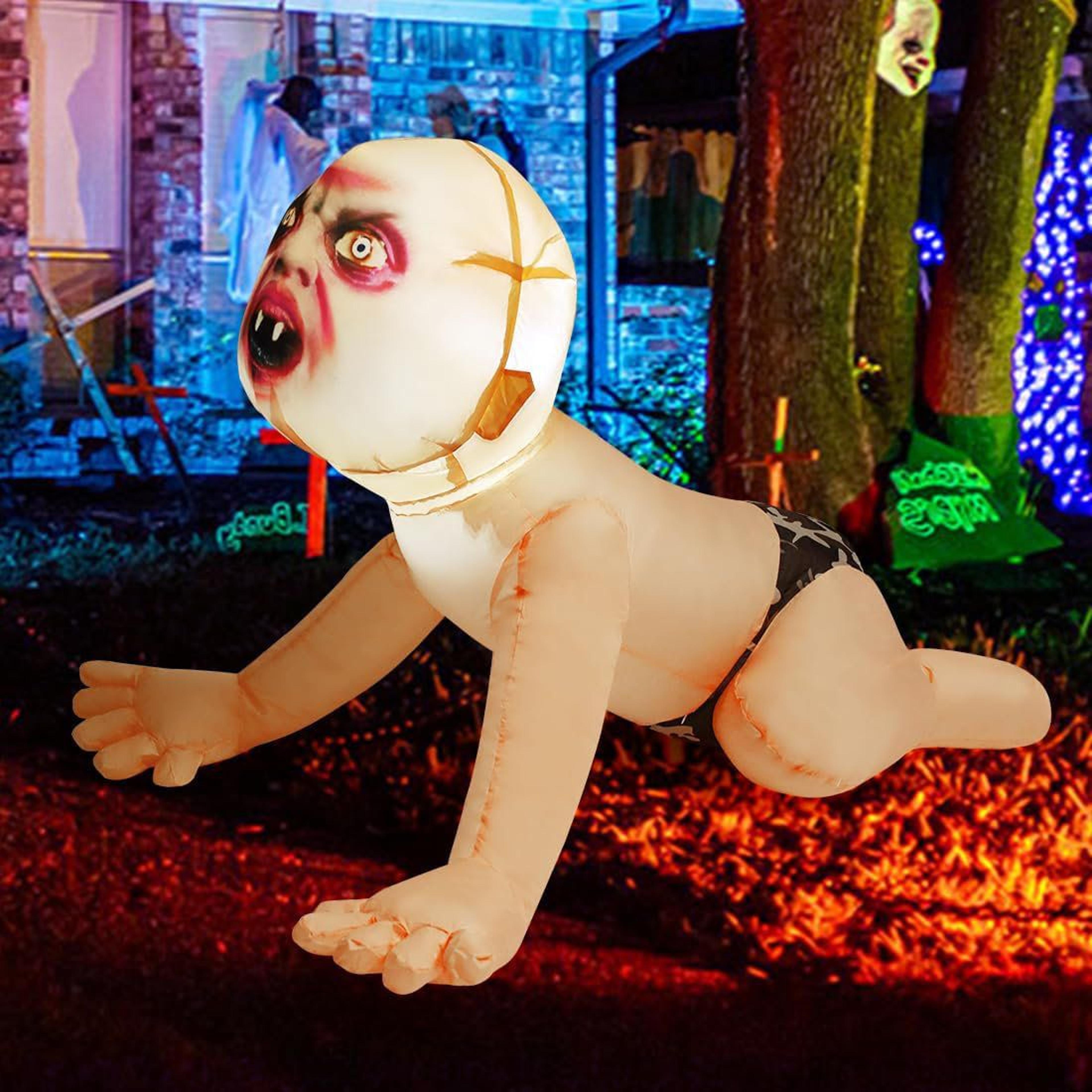 Halloween Inflatable Zombie Decoration With LED Lights And Weather Resistant Design 3