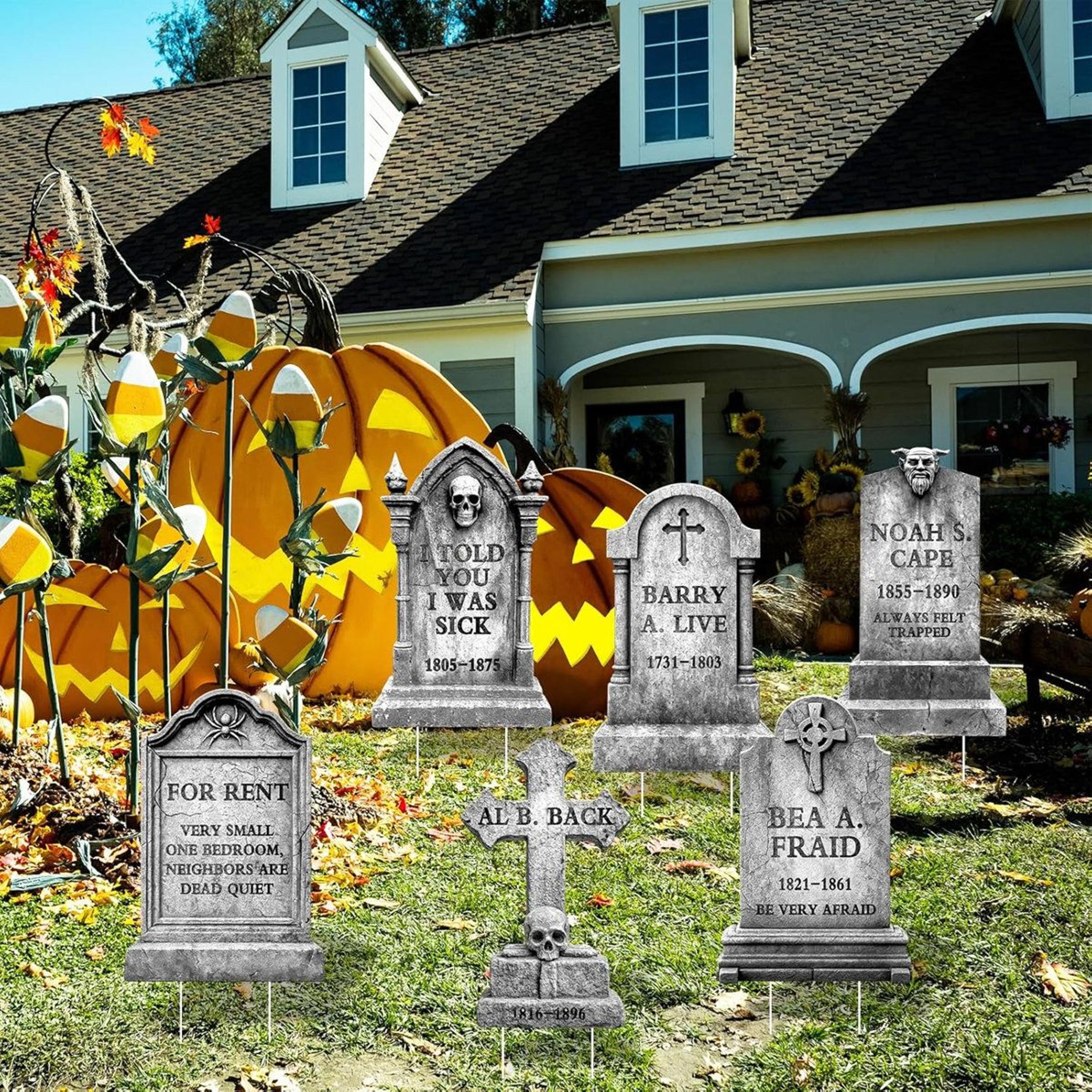 Halloween Tombstone Yard Signs With Stakes For Outdoor Graveyard Decorations 1