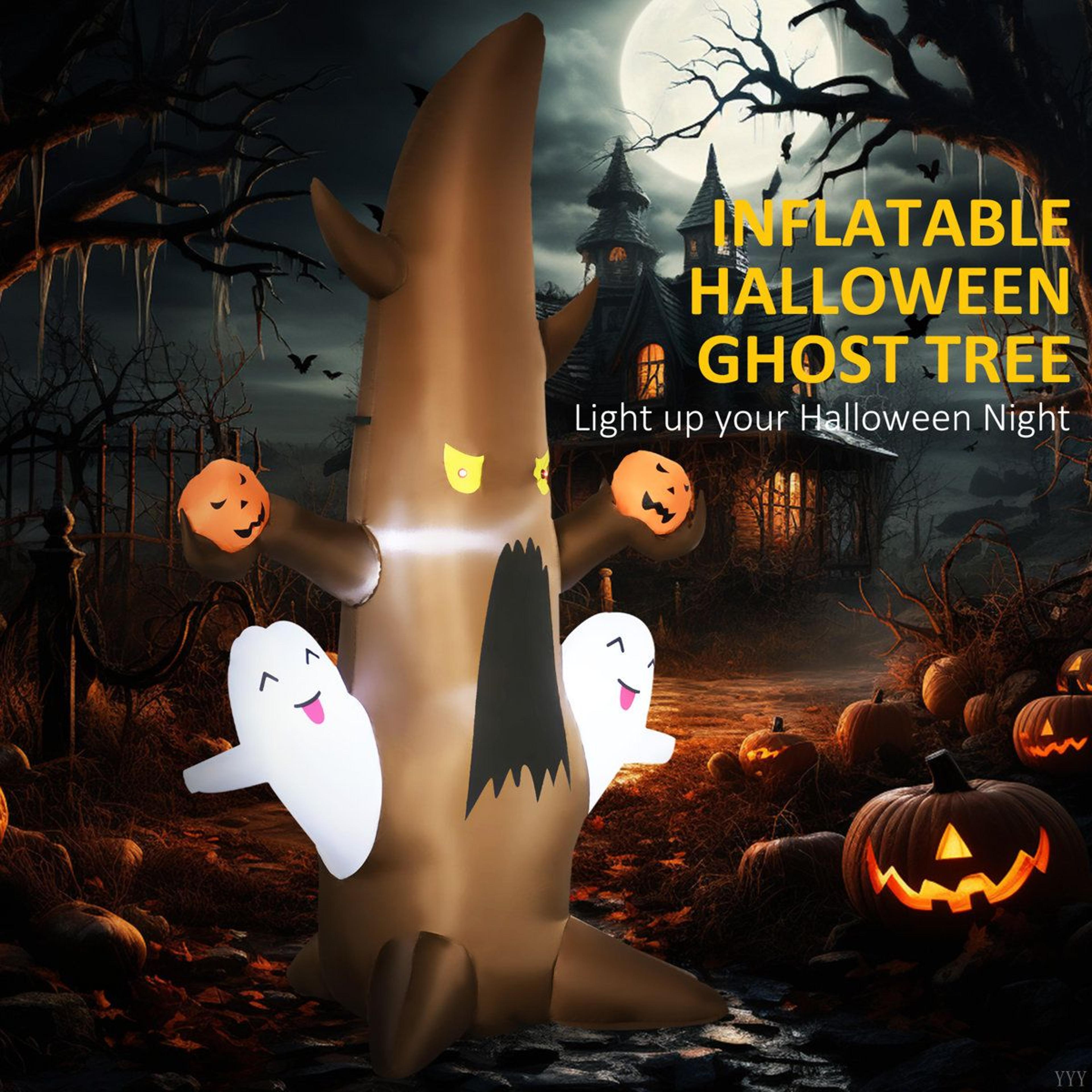 Halloween Inflatable Ghost Tree With Pumpkins For Outdoor Yard Decorations 4