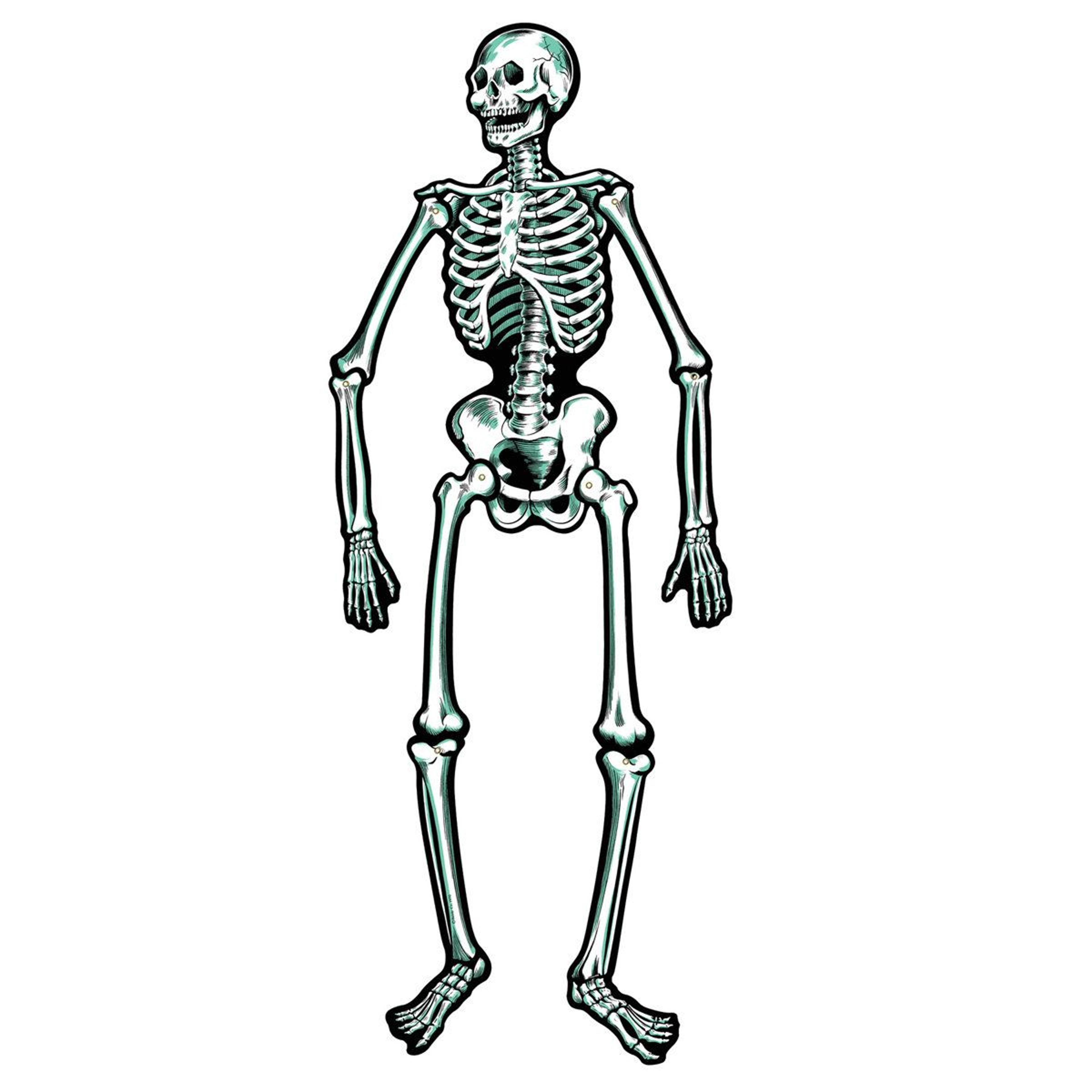 halloween jointed skeleton decoration white paper figurine