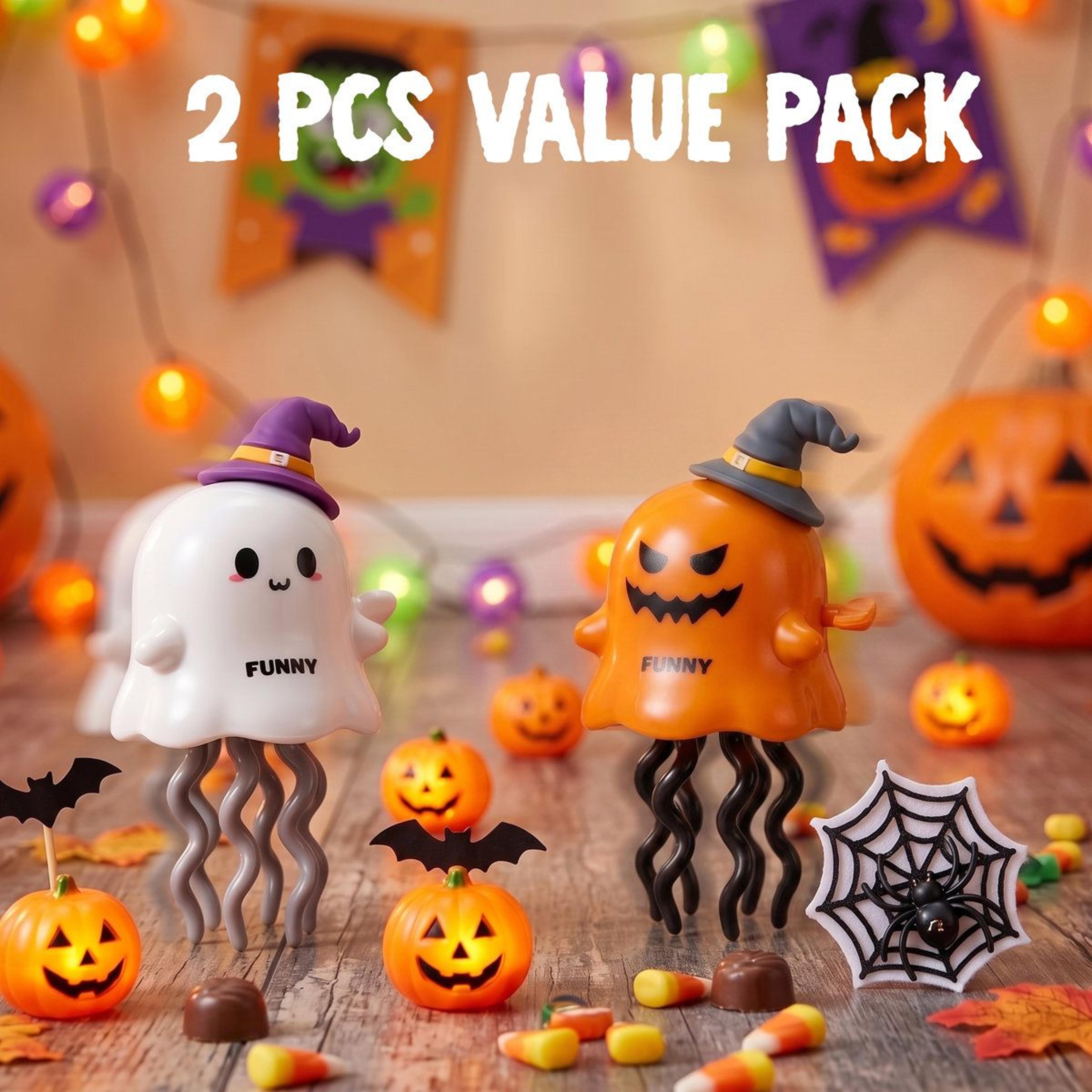 Halloween Wind Up Pumpkin And Ghost Toys Multicolor Plastic Decorations 1