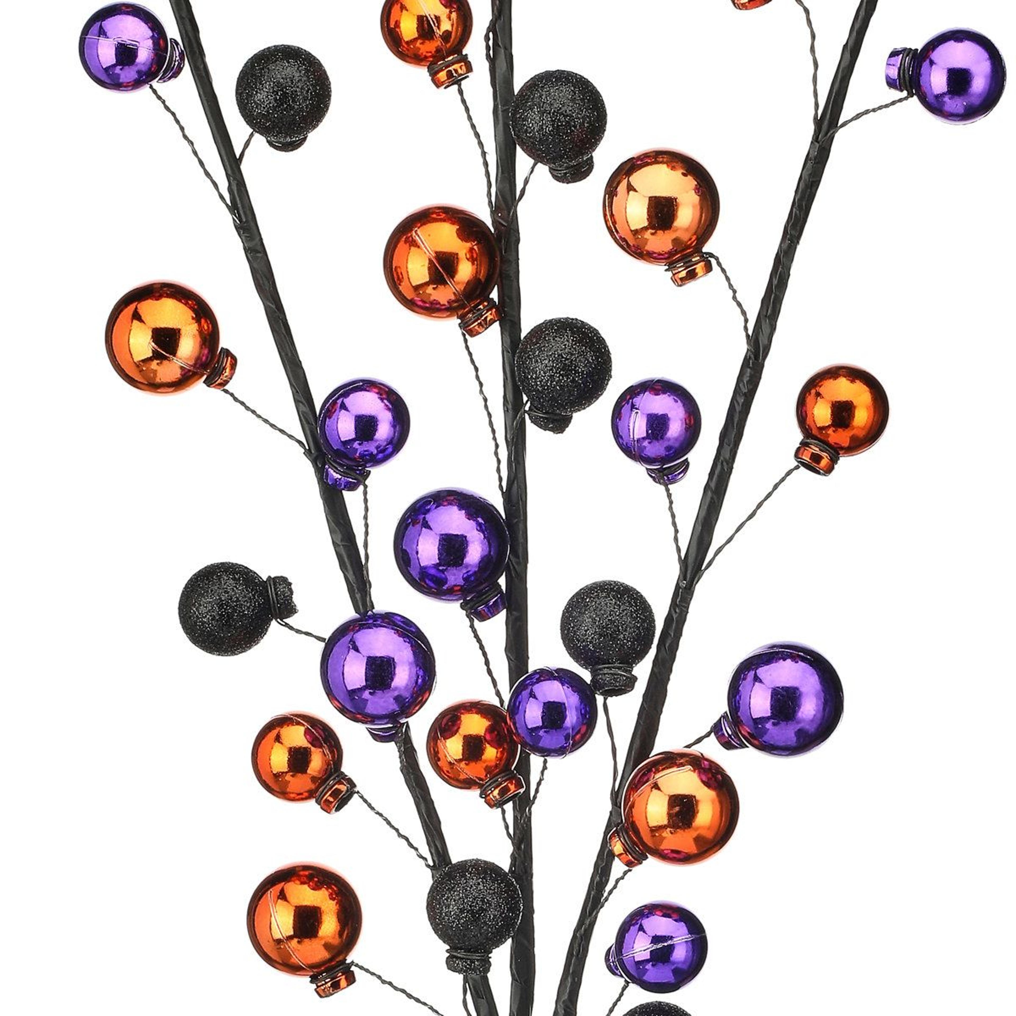 Shatterproof Halloween Ball Spray Decoration In Orange Black And Purple 2