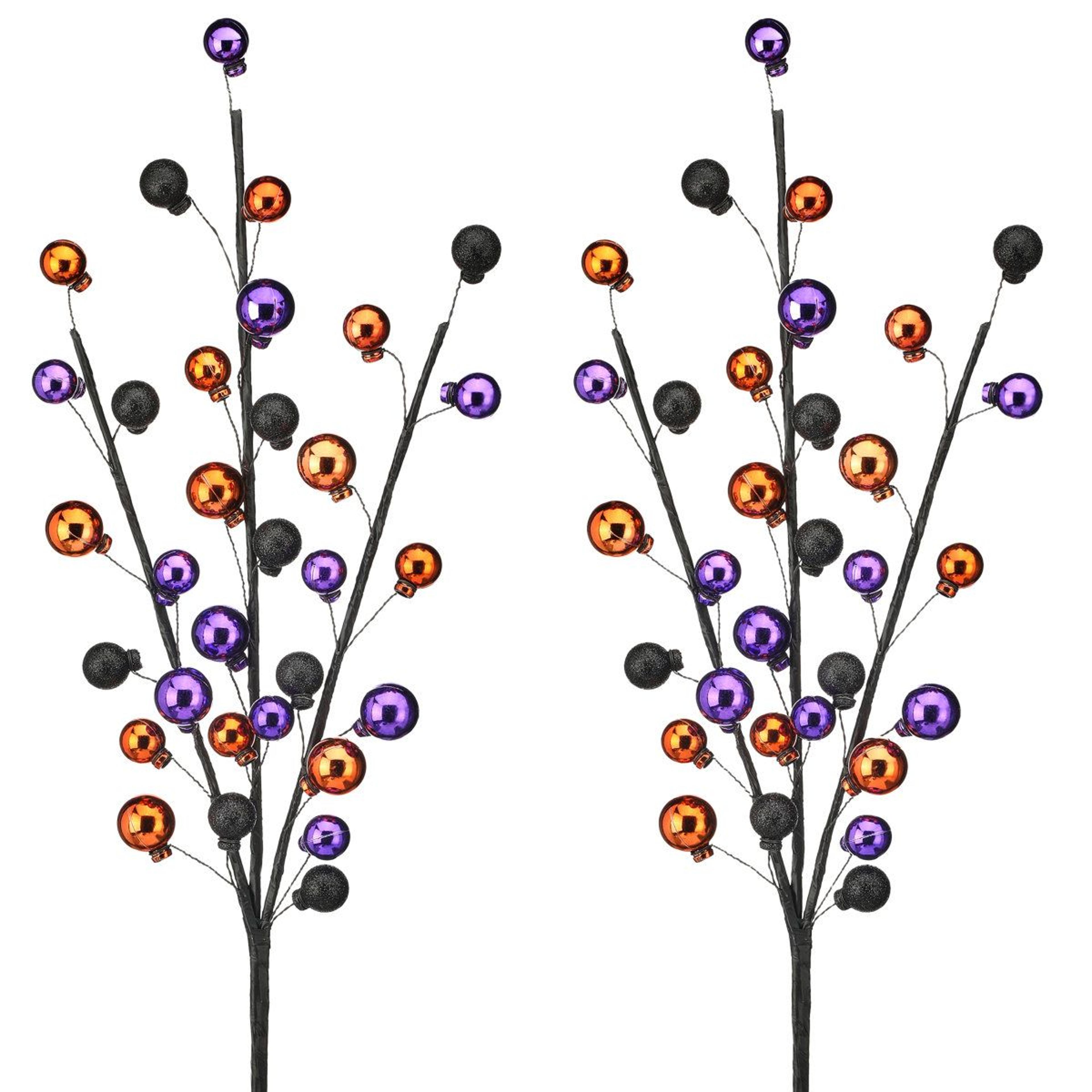 Shatterproof Halloween Ball Spray Decoration In Orange Black And Purple 4
