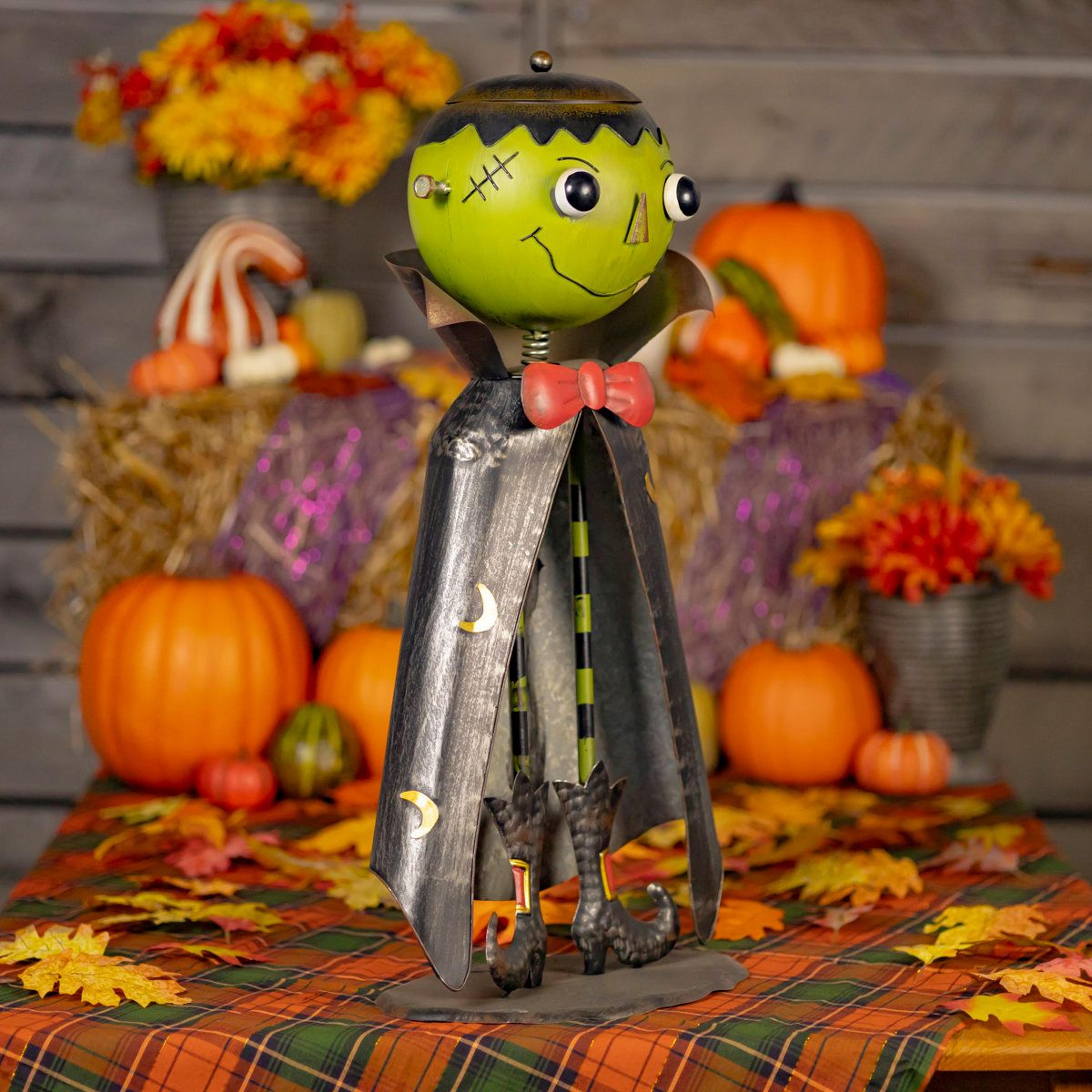 big head monster figurine with candy jar frank metal decorative figure