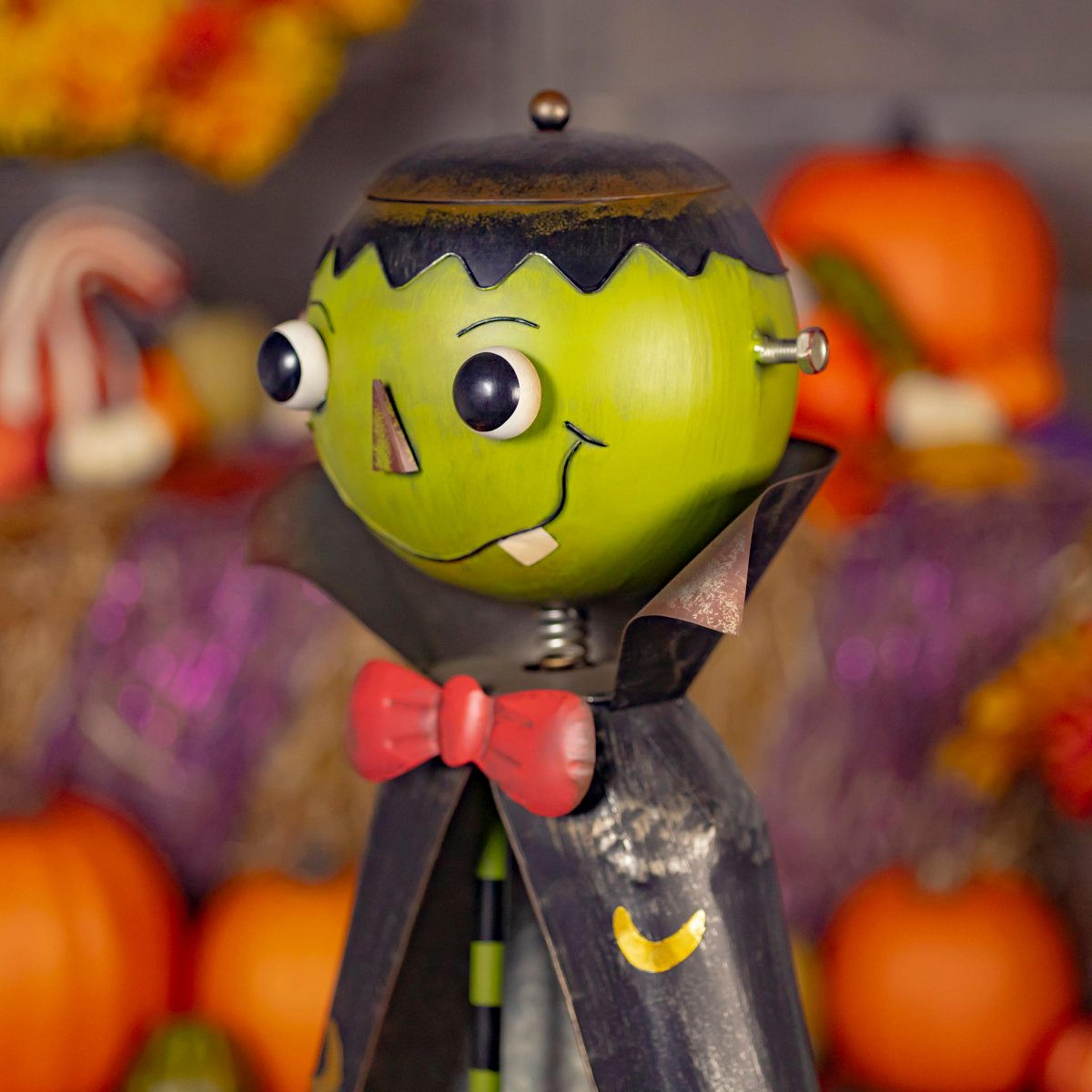 Big Head Monster Figurine With Candy Jar Frank Metal Decorative Figure 2