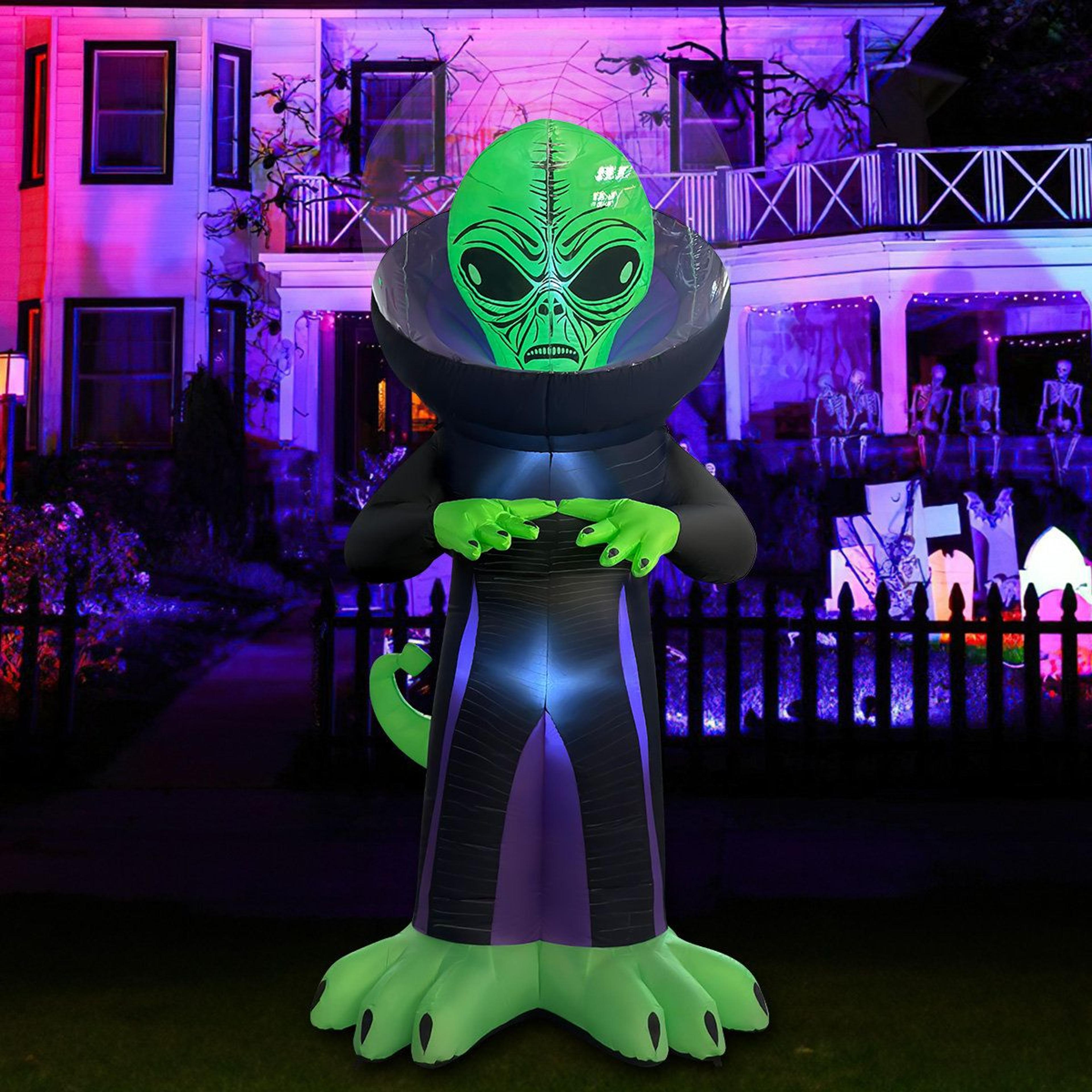 halloween inflatable giant alien with built in led lights