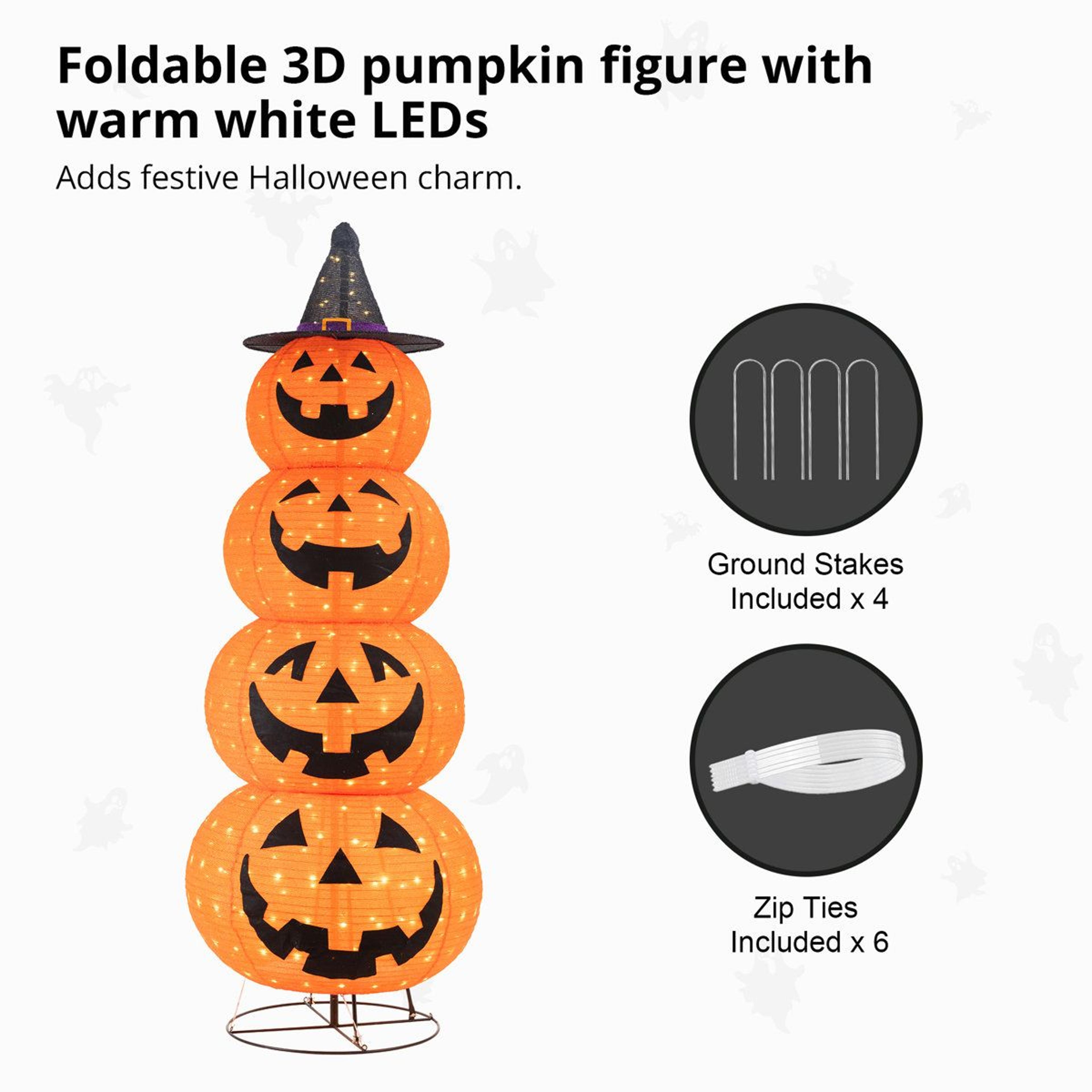 Lighted Halloween Jack O Lantern Outdoor Decoration With LED Lights 1