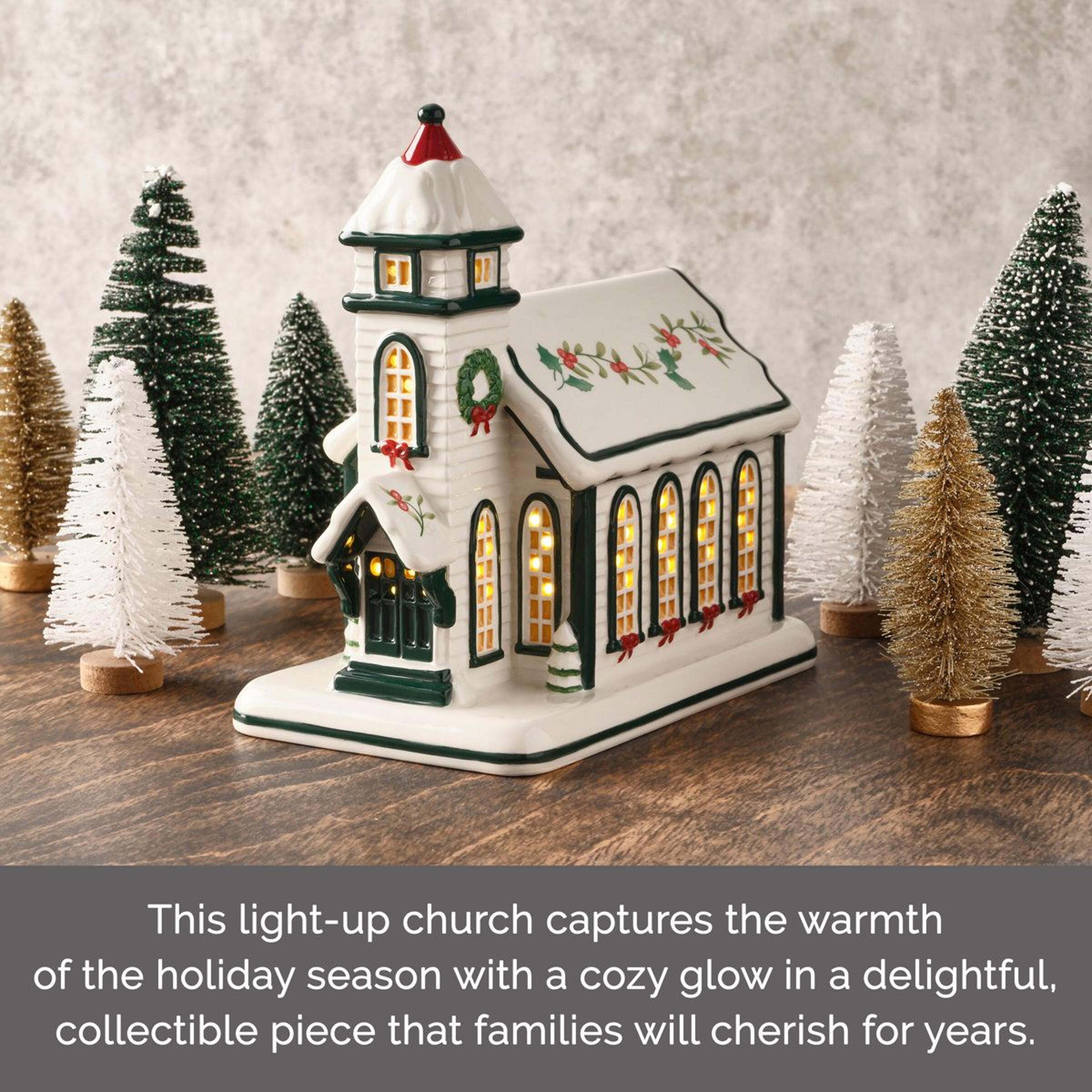 Winterberry LED Church Holiday Decor Battery Powered Christmas Decoration 2