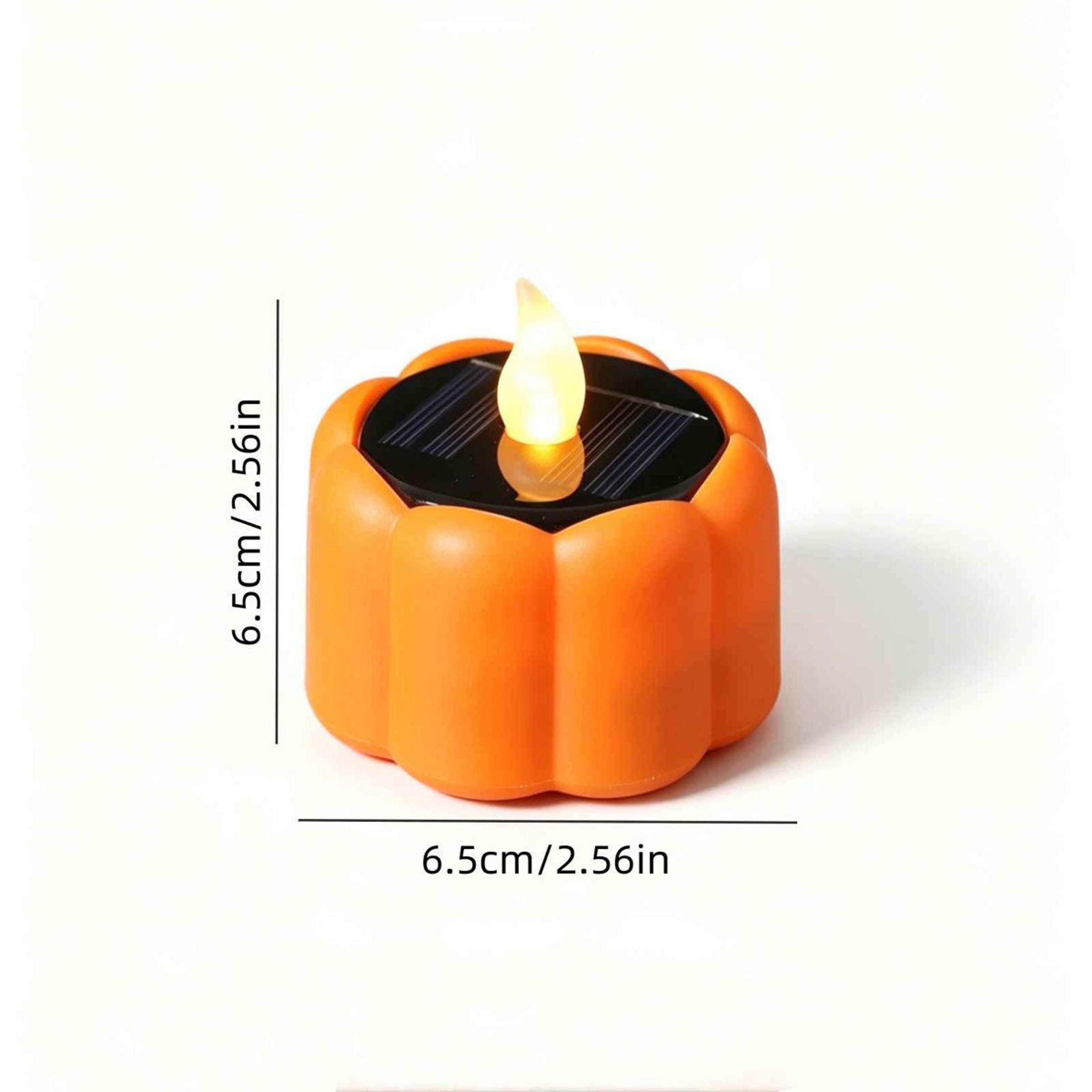 Halloween Solar Candle Lights Orange Waterproof Outdoor Yard Decoration 2