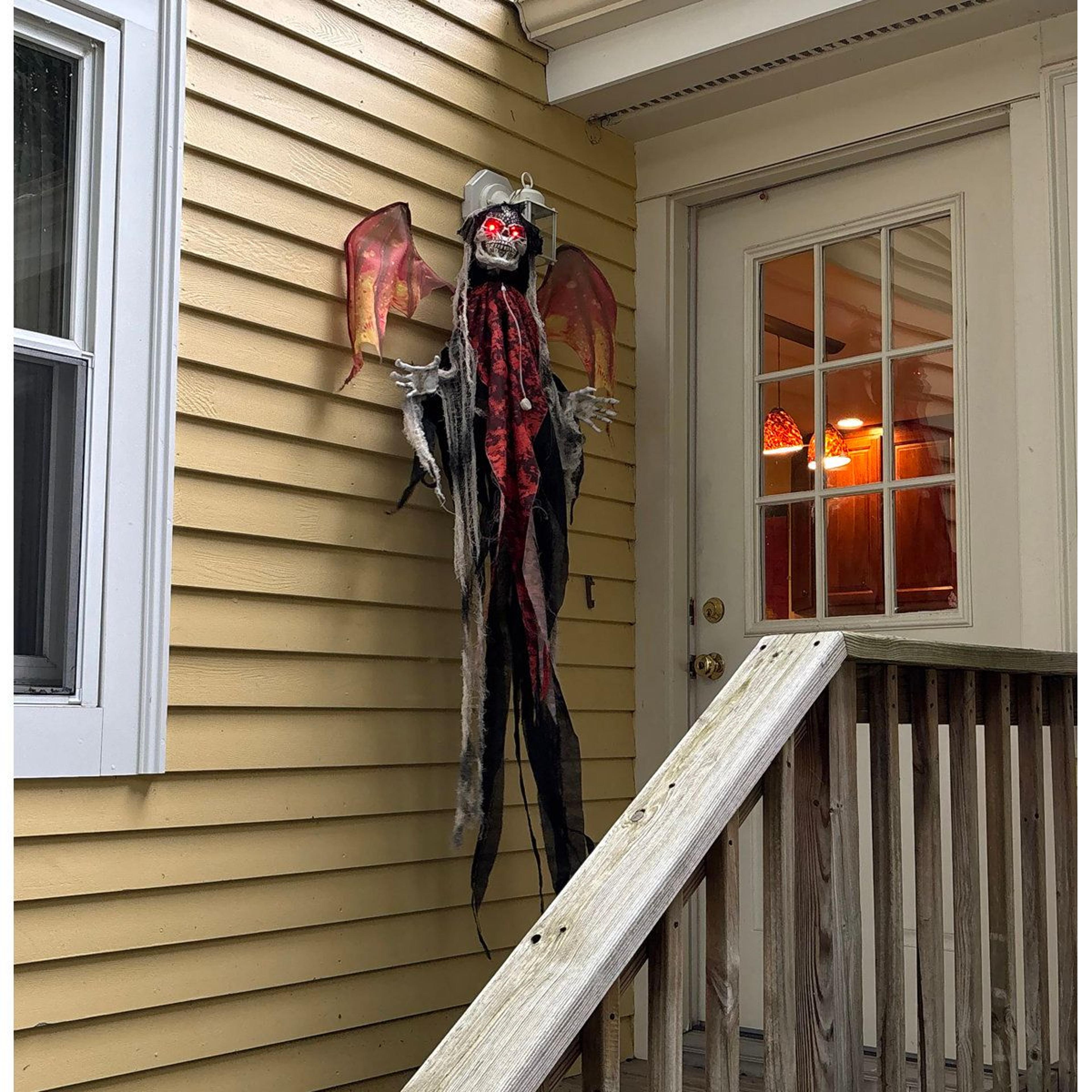 Halloween Light Up Hanging Reaper With Wings And LED Lights 1
