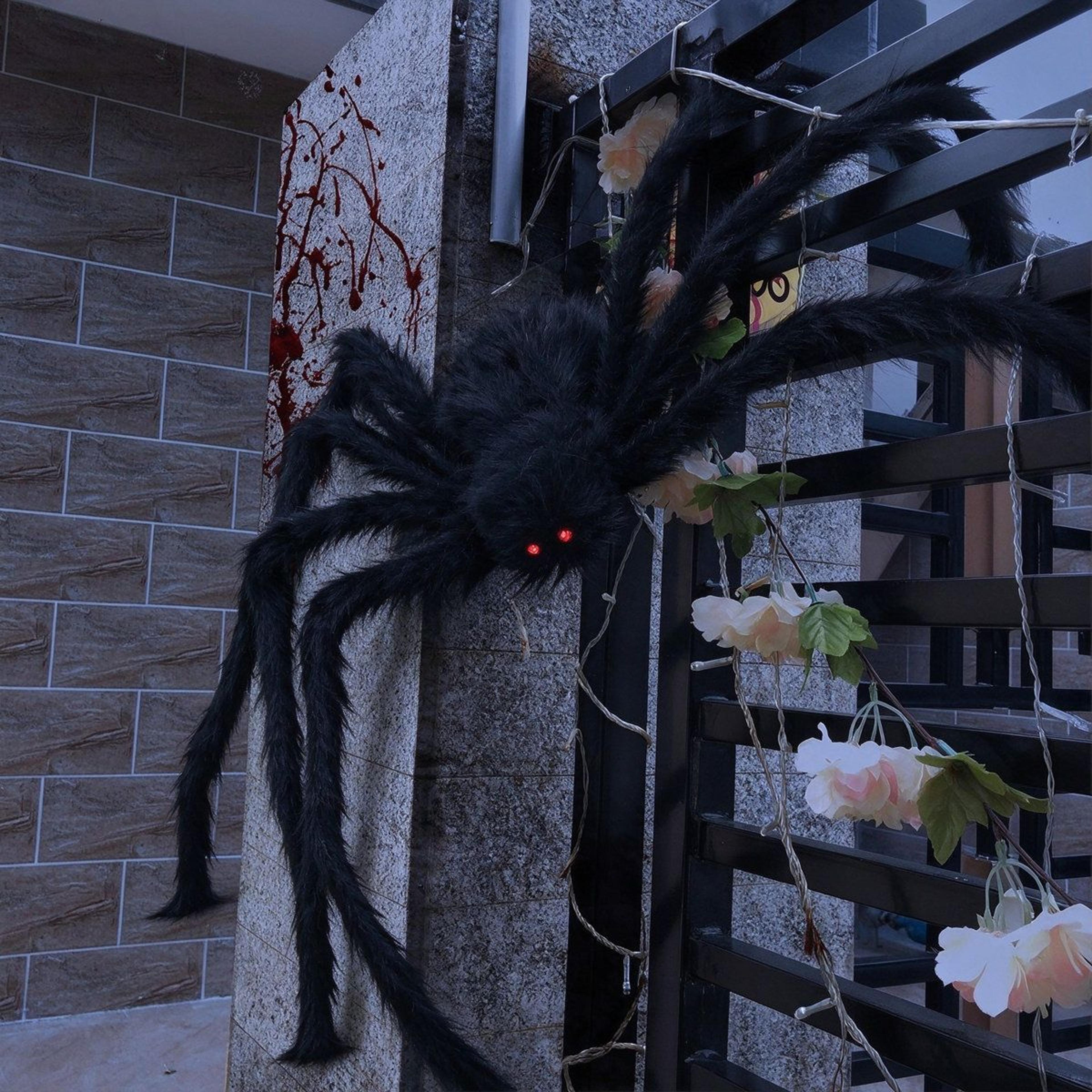 giant hairy spider halloween decoration with bendable legs for indoor outdoor decor