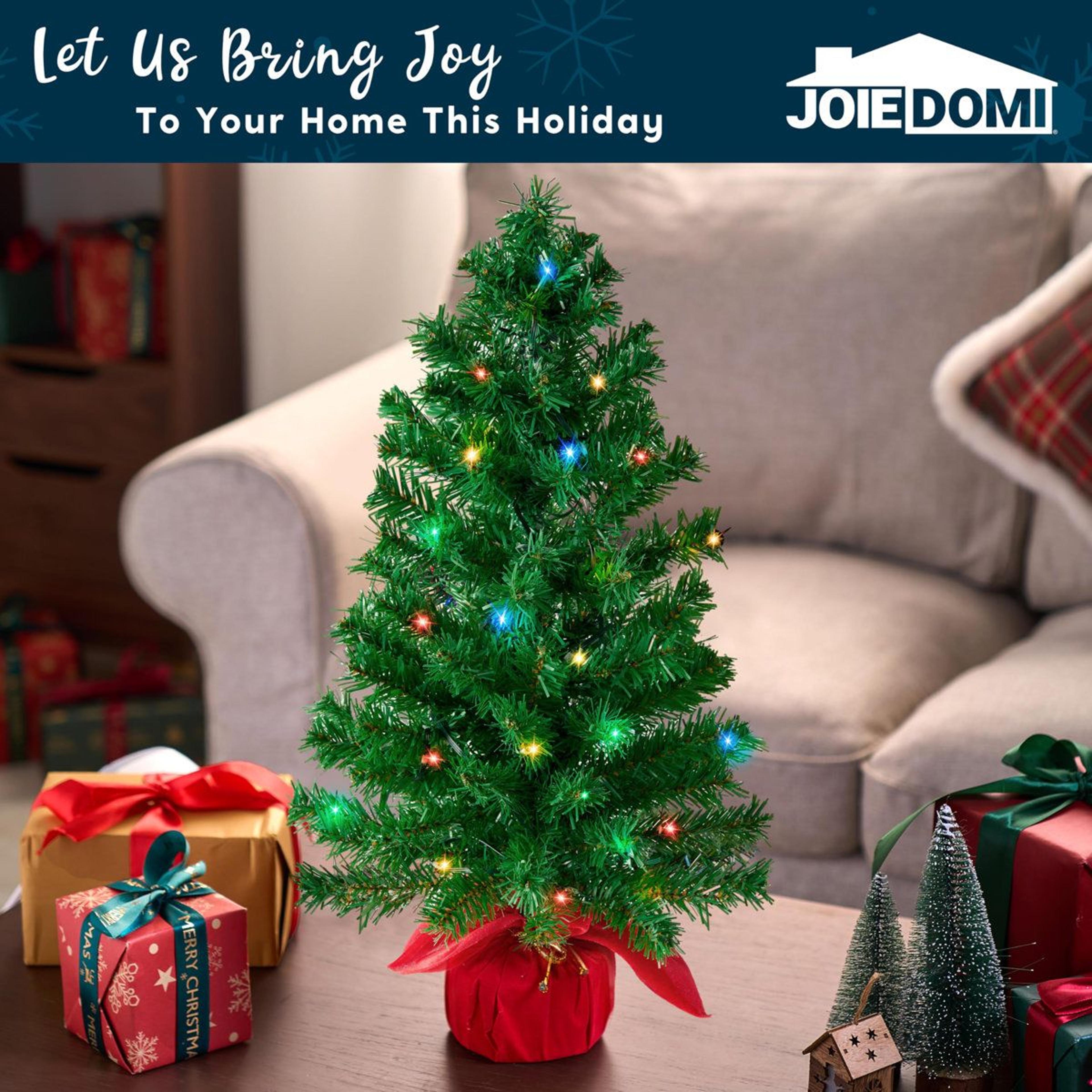 Tabletop Christmas Tree With Multicolor LED Lights Green Plug In Holiday Decoration 3