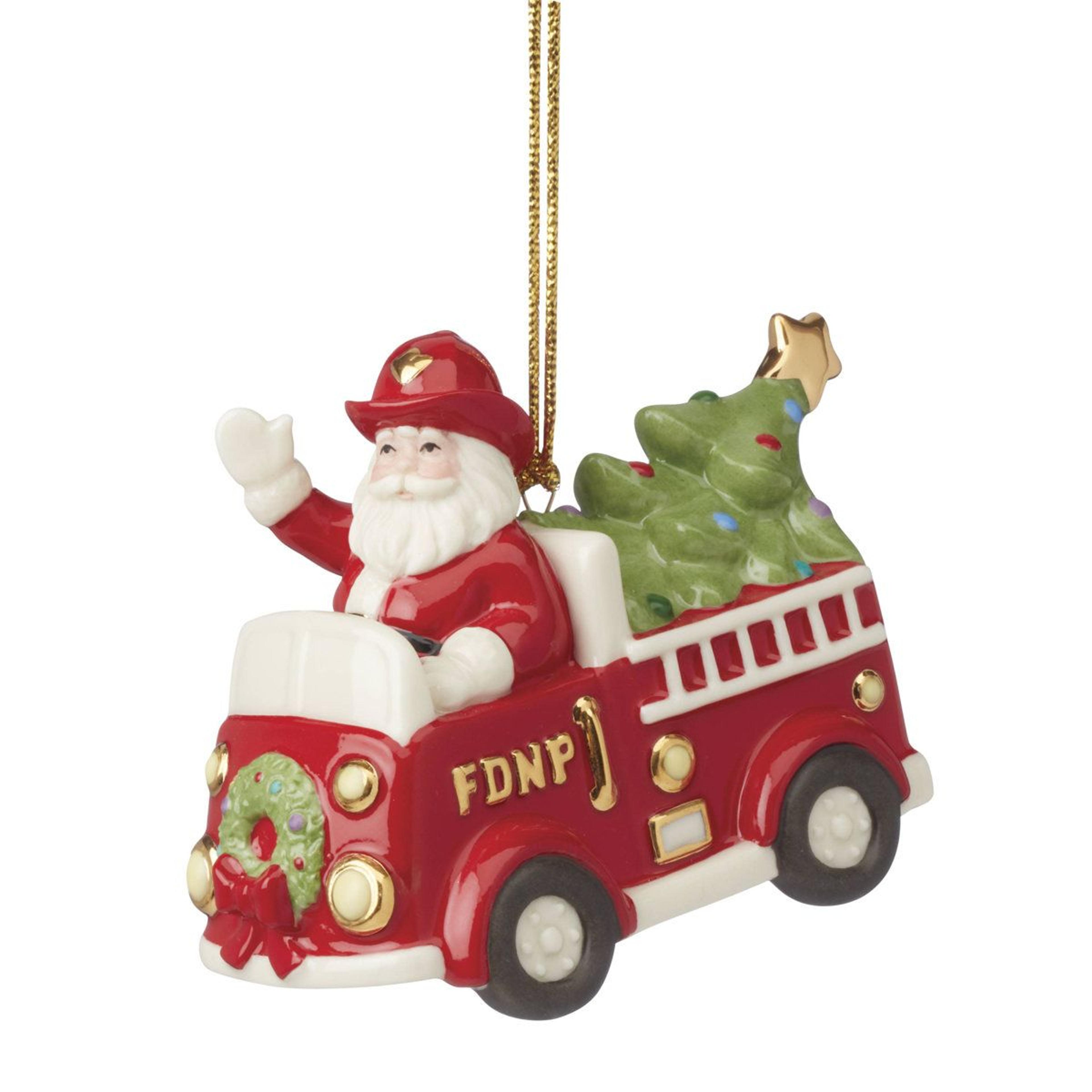 santa claus porcelain christmas hanging ornament figurine