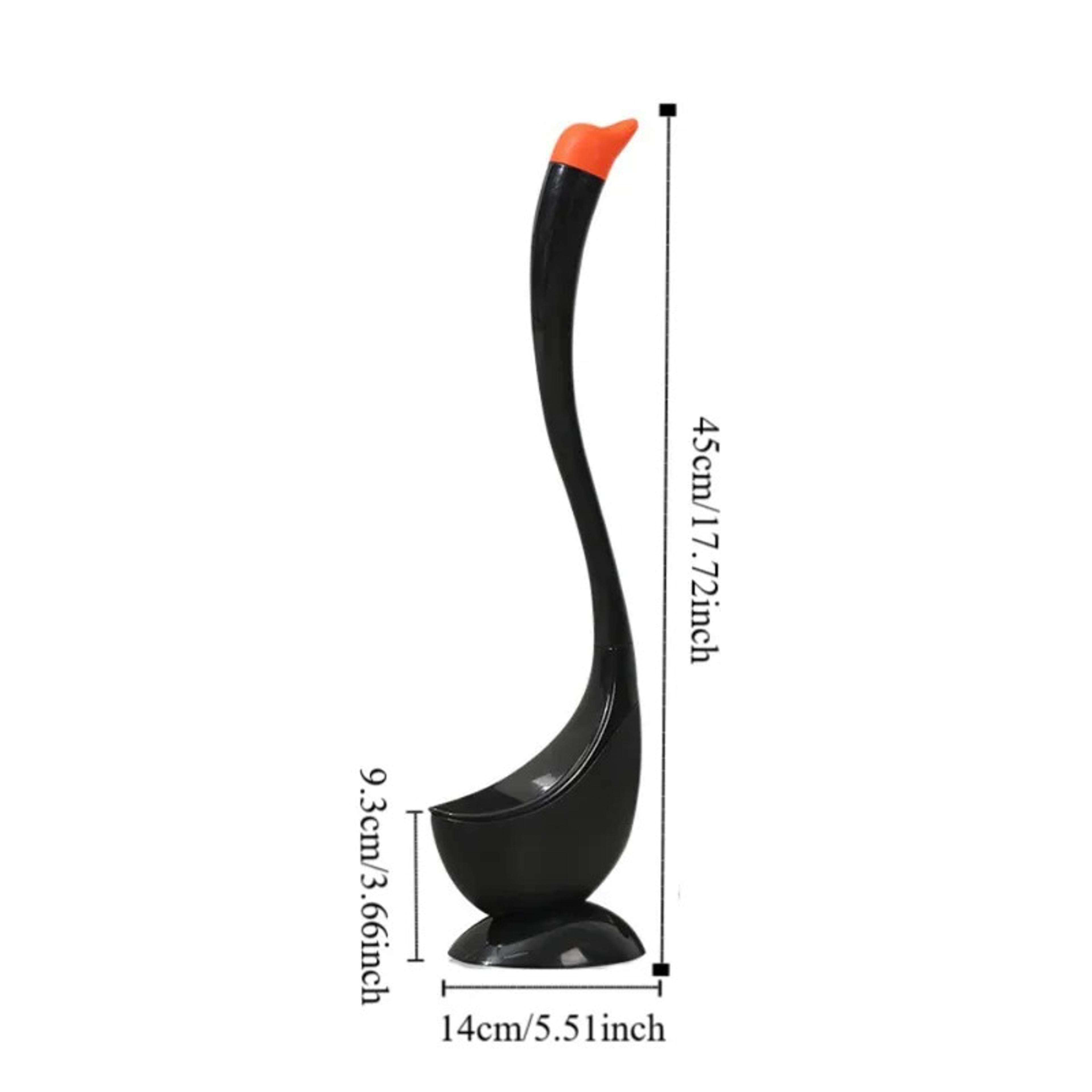 Cute Swan Toilet Brush With Holder Long Handle Dense Bristle Bathroom Cleaning Set 1