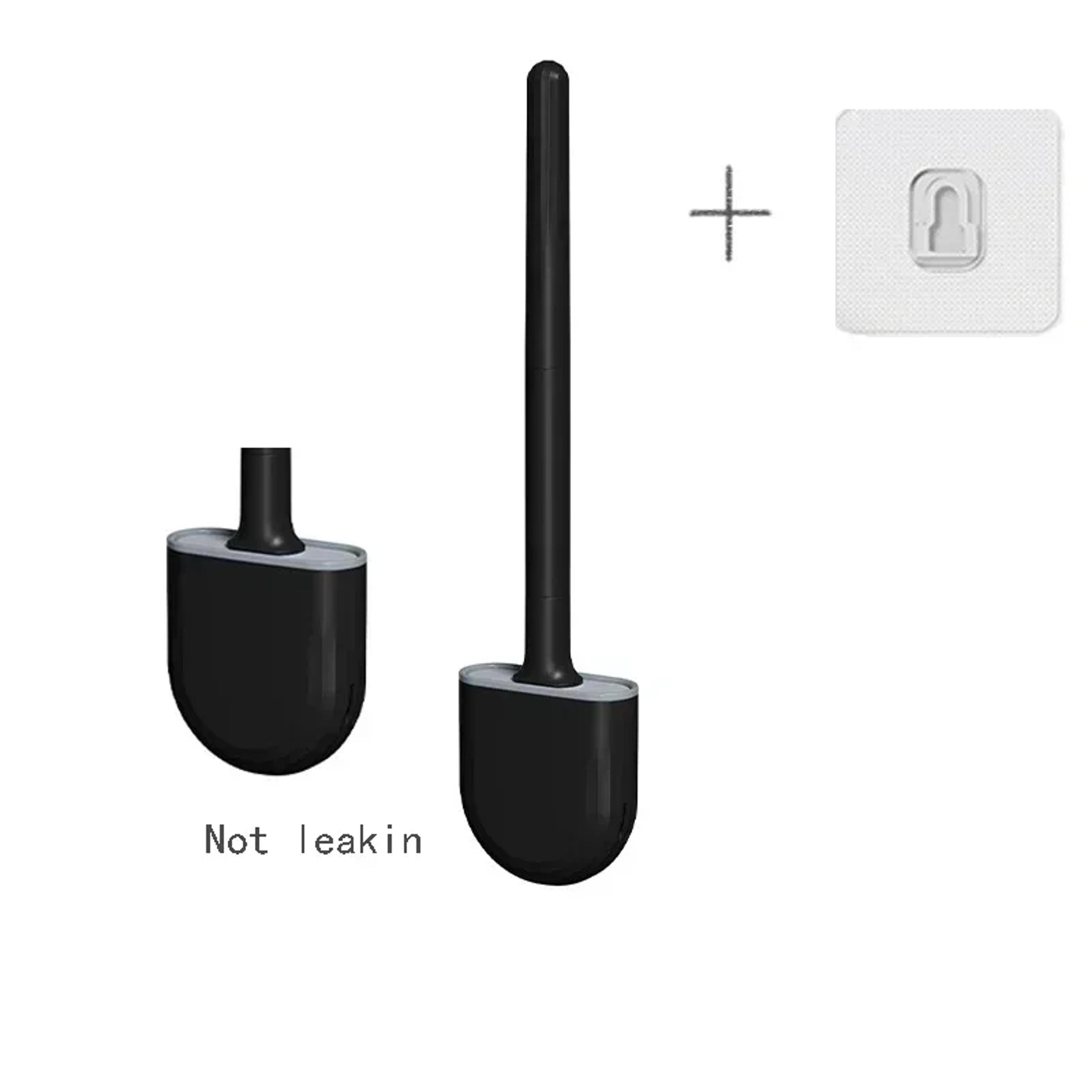 Flexible Silicone Toilet Brush With Wall Mounted Holder For Deep Bathroom Cleaning 7