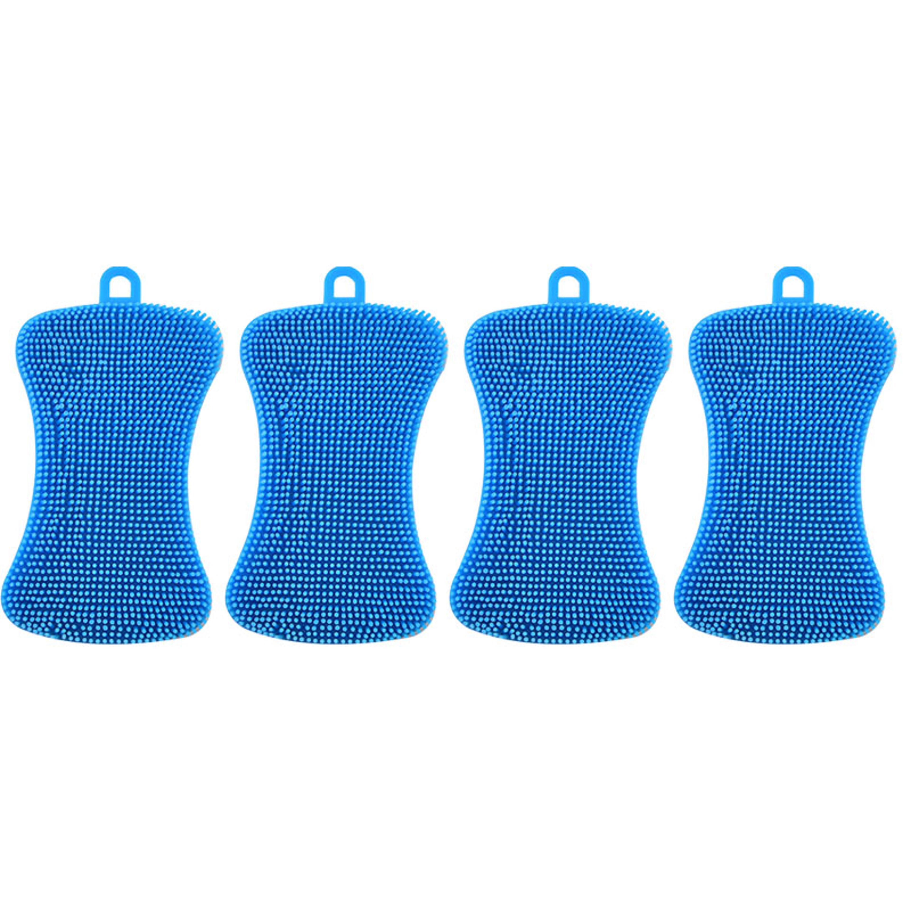 Reusable Silicone Dish Scrubber Non Scratch Kitchen Cleaning Sponge For Dishes  Cookware 6