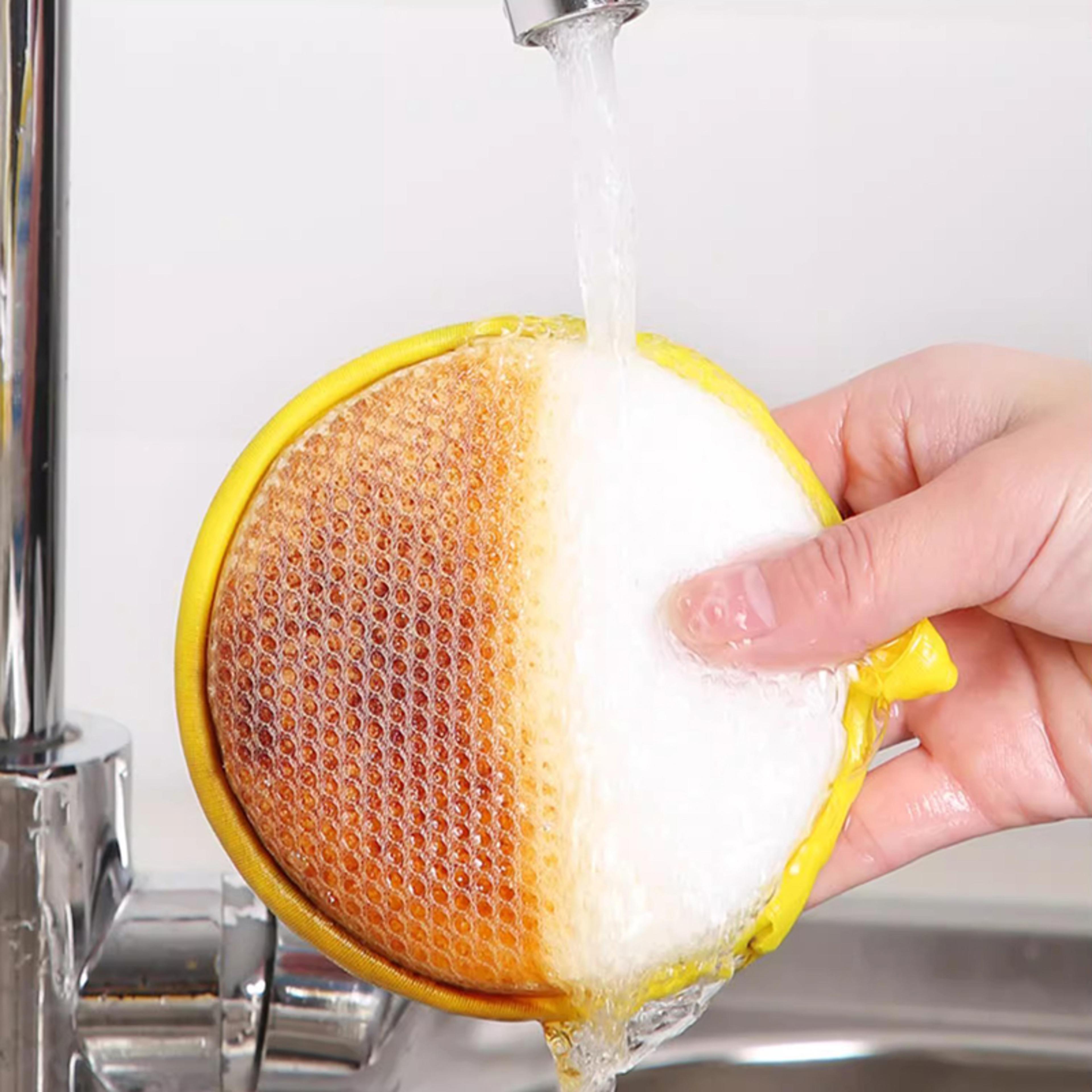 Reusable Dishwashing Sponge Double Sided Non Scratch Kitchen Cleaning Scrubber 5