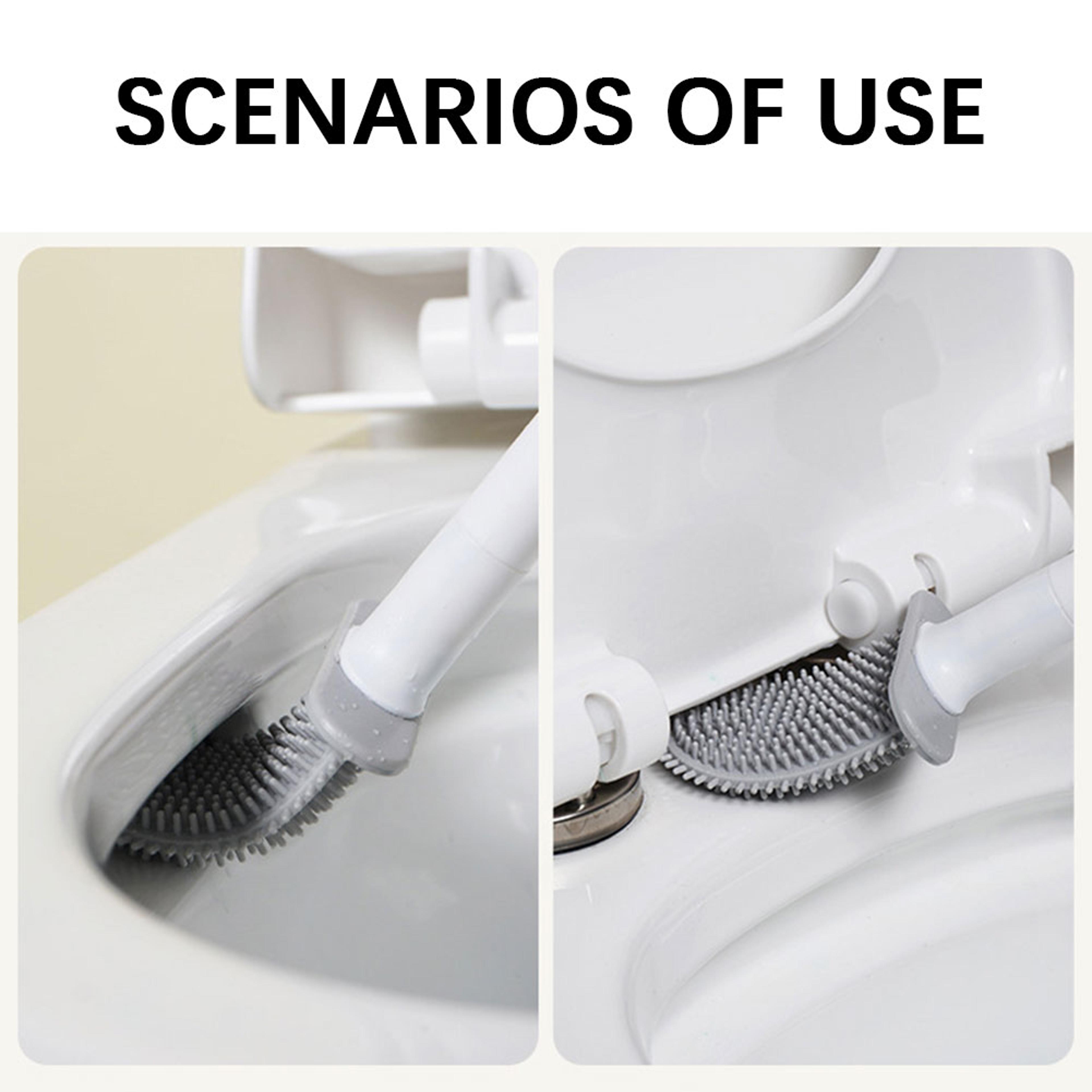 FlexiClean Silicone Toilet Brush With Holder  Wall Mounted Toilet Brush For Deep Bathroom Cleaning 3