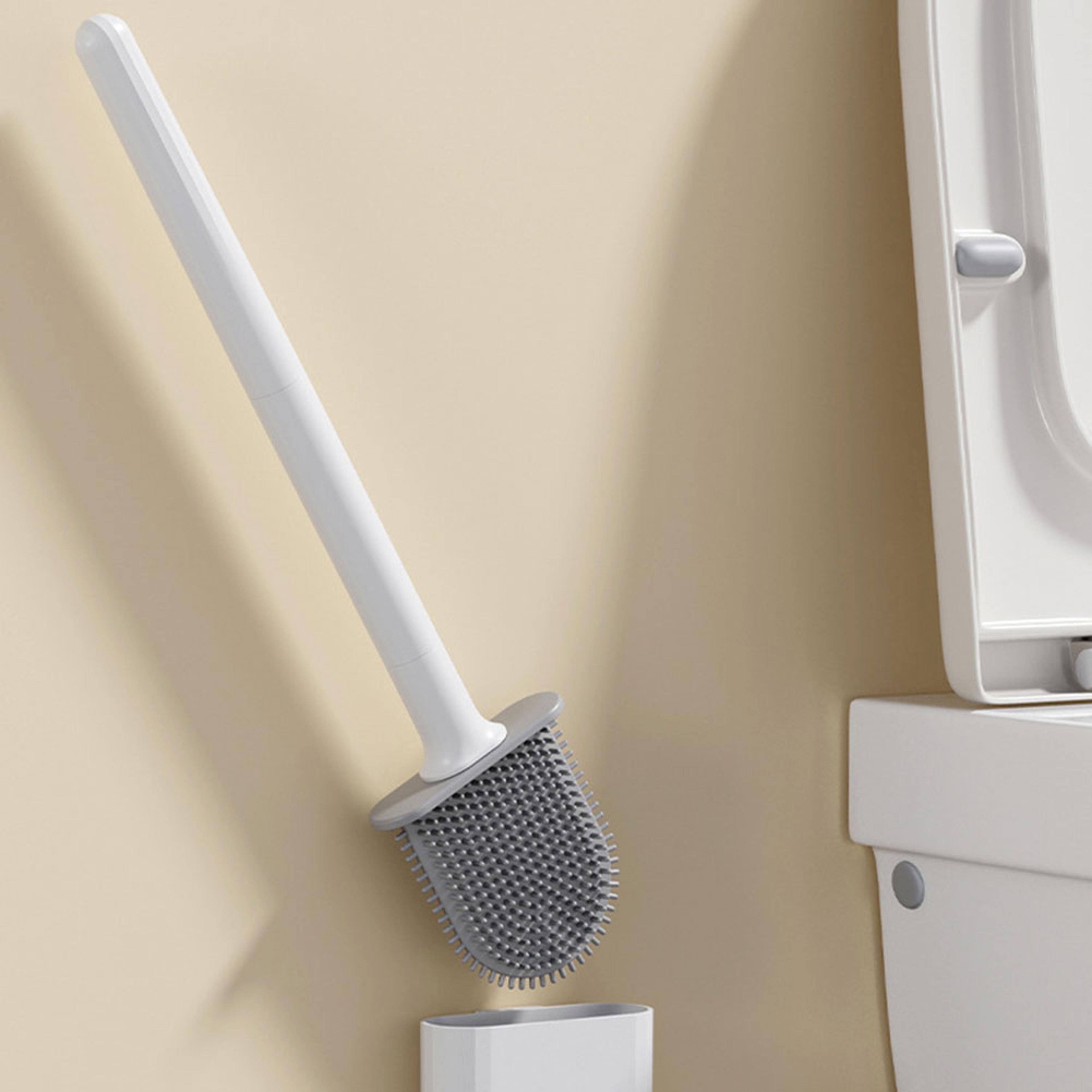 FlexiClean Silicone Toilet Brush With Holder  Wall Mounted Toilet Brush For Deep Bathroom Cleaning 4