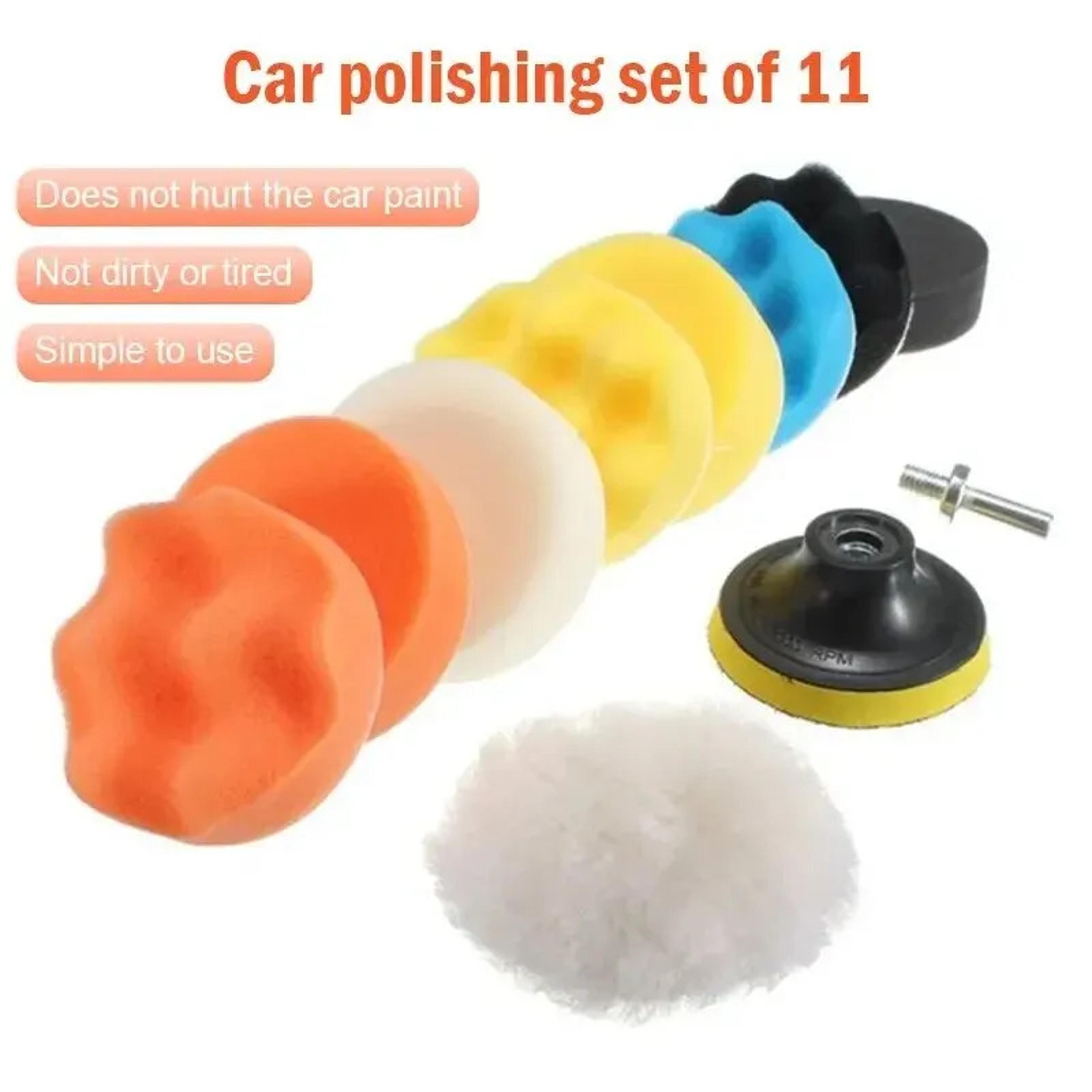 Electric Car Polishing Kit With Foam Polishing Pads And Drill Buffing Attachment Set 2
