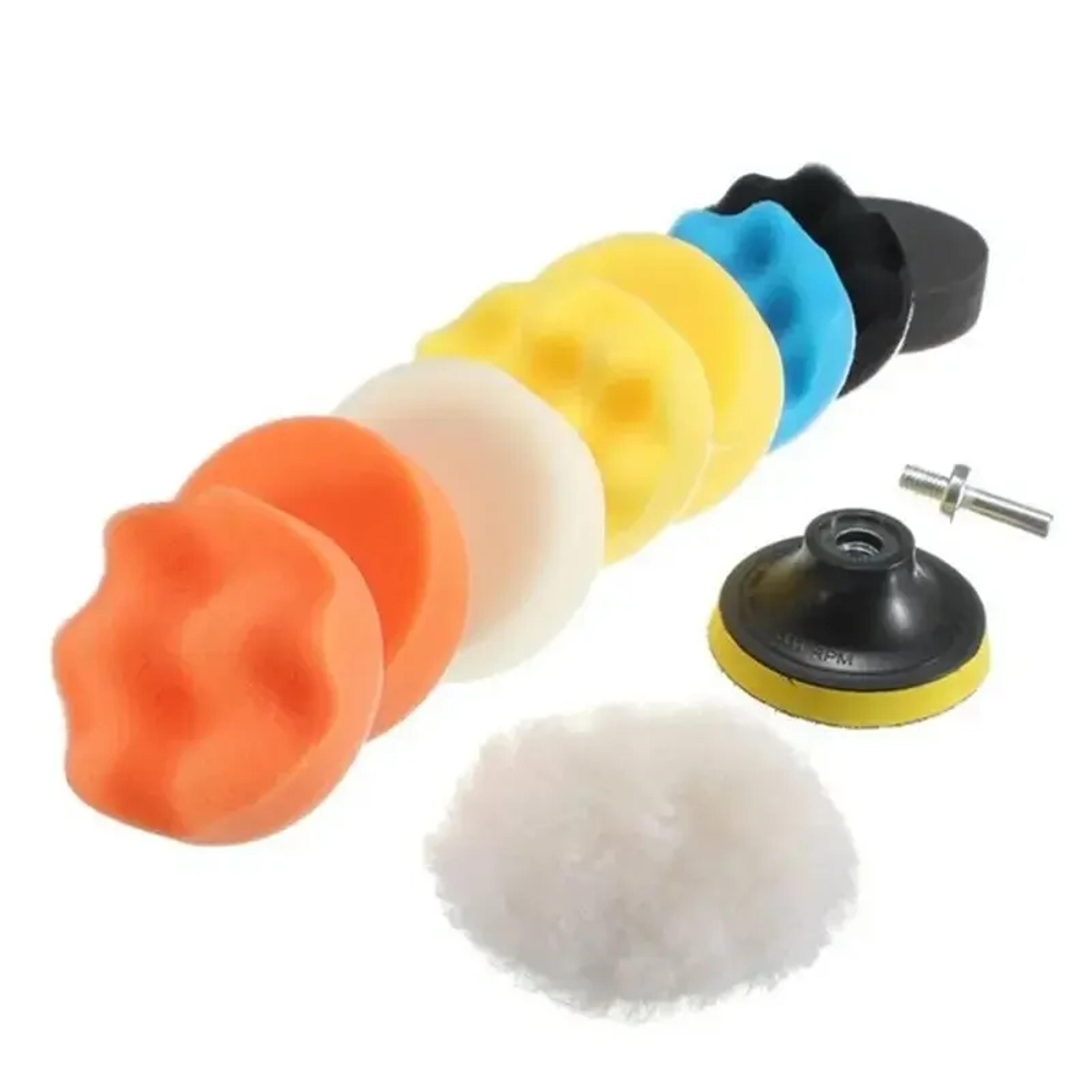 Electric Car Polishing Kit With Foam Polishing Pads And Drill Buffing Attachment Set 6