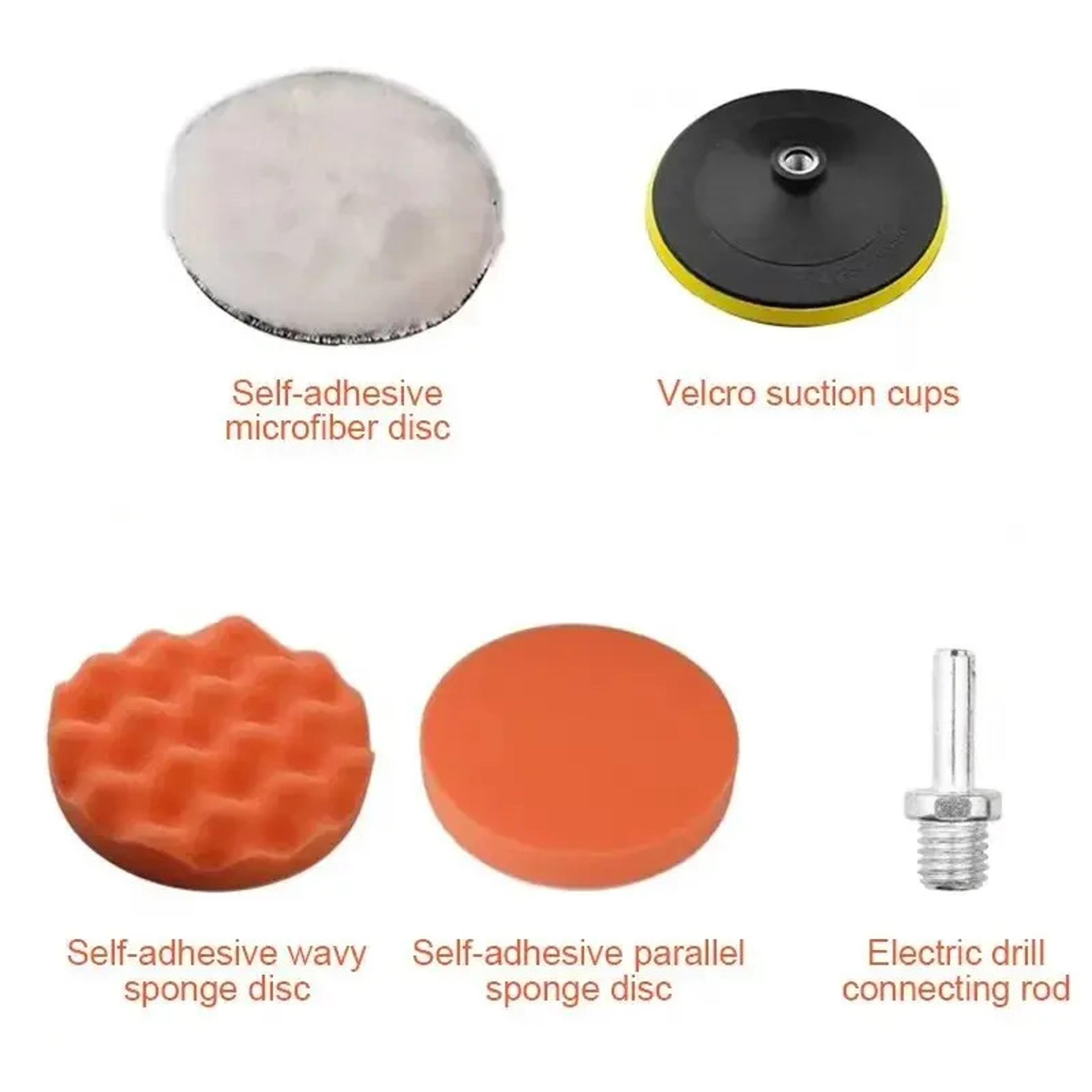 Electric Car Polishing Kit With Foam Polishing Pads And Drill Buffing Attachment Set 4