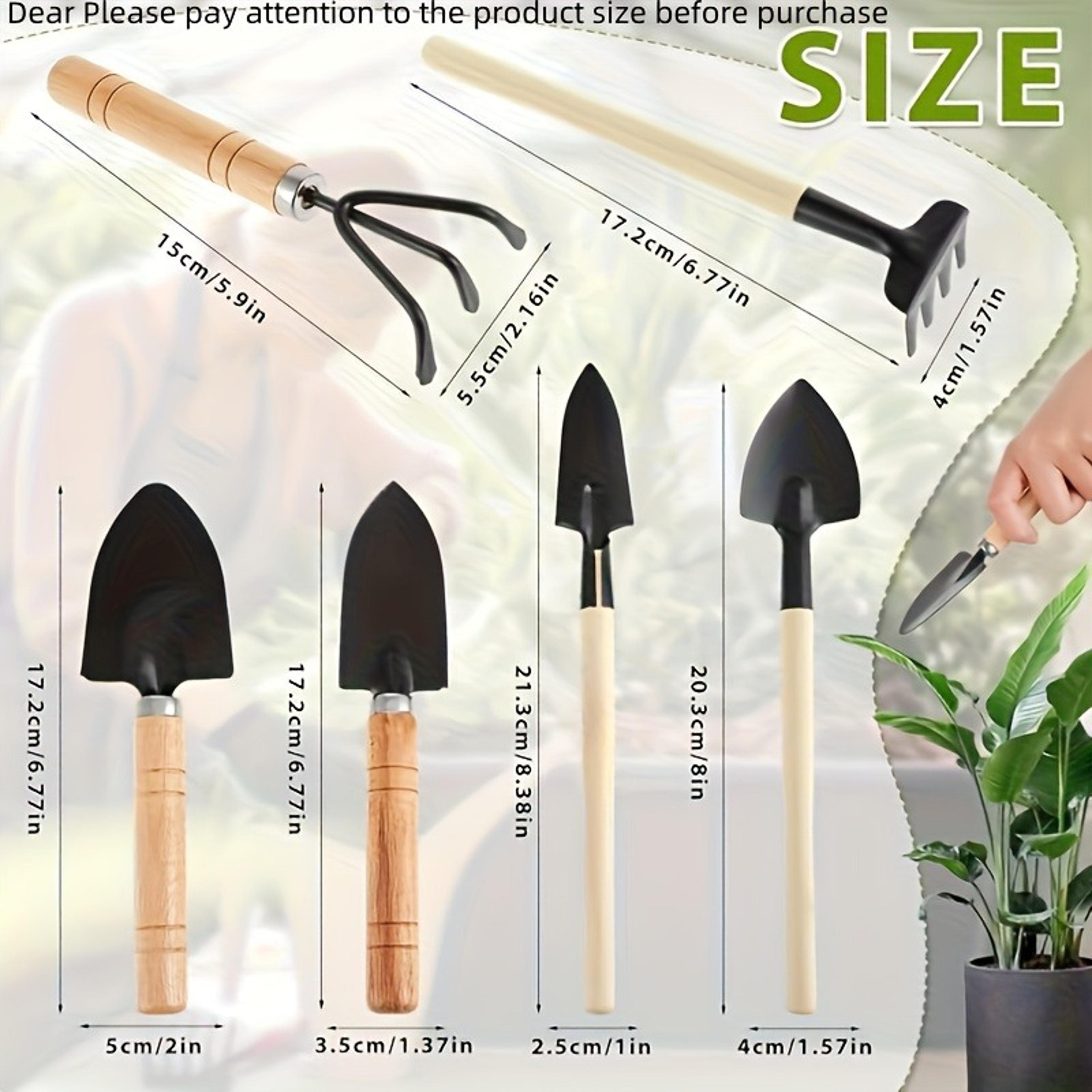 Piece Mini Garden Tool Set With Wooden Handles For Gardening Kit Planting Weeding  Succulent Care 3