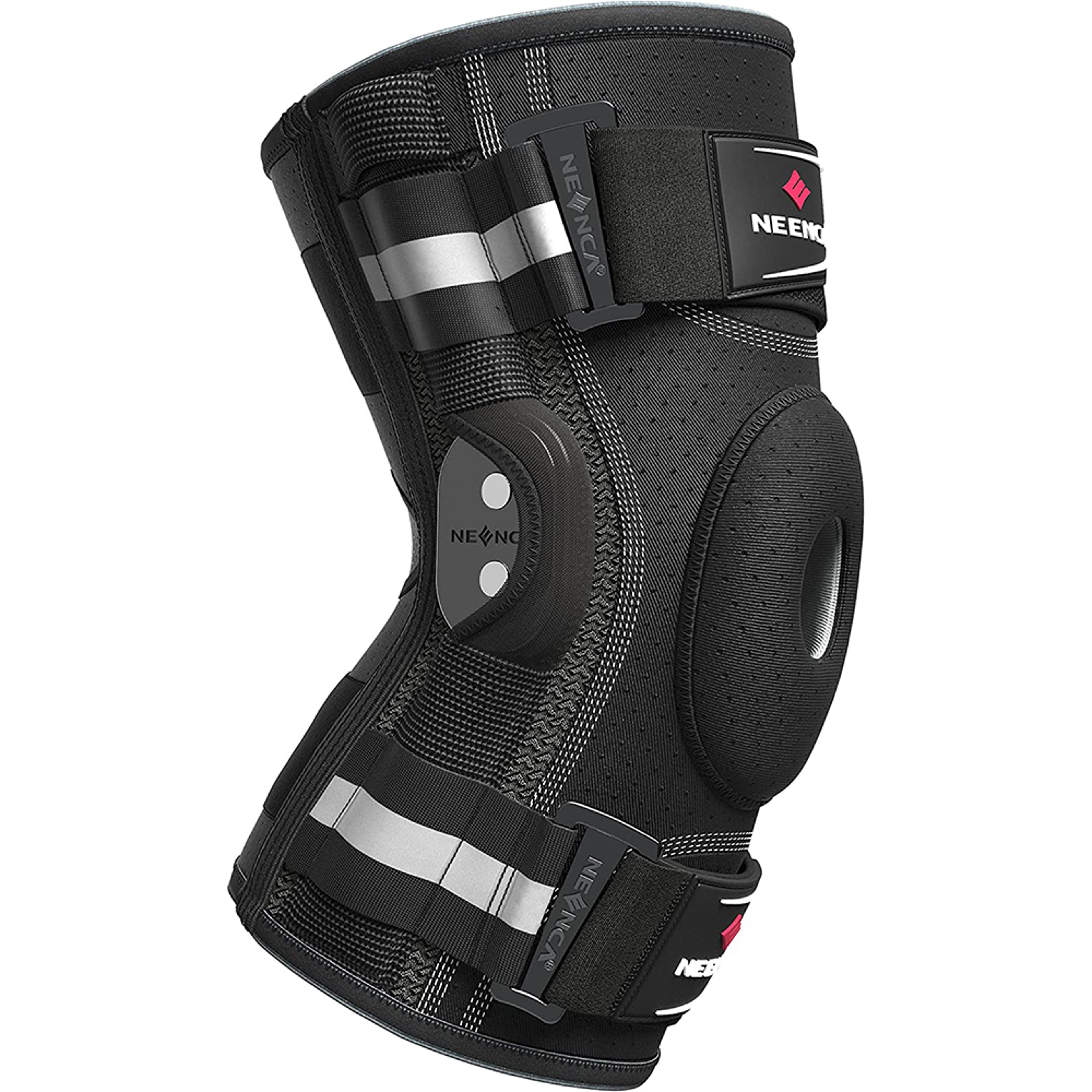 hinged knee brace with side stabilizers for knee pain relief and joint support
