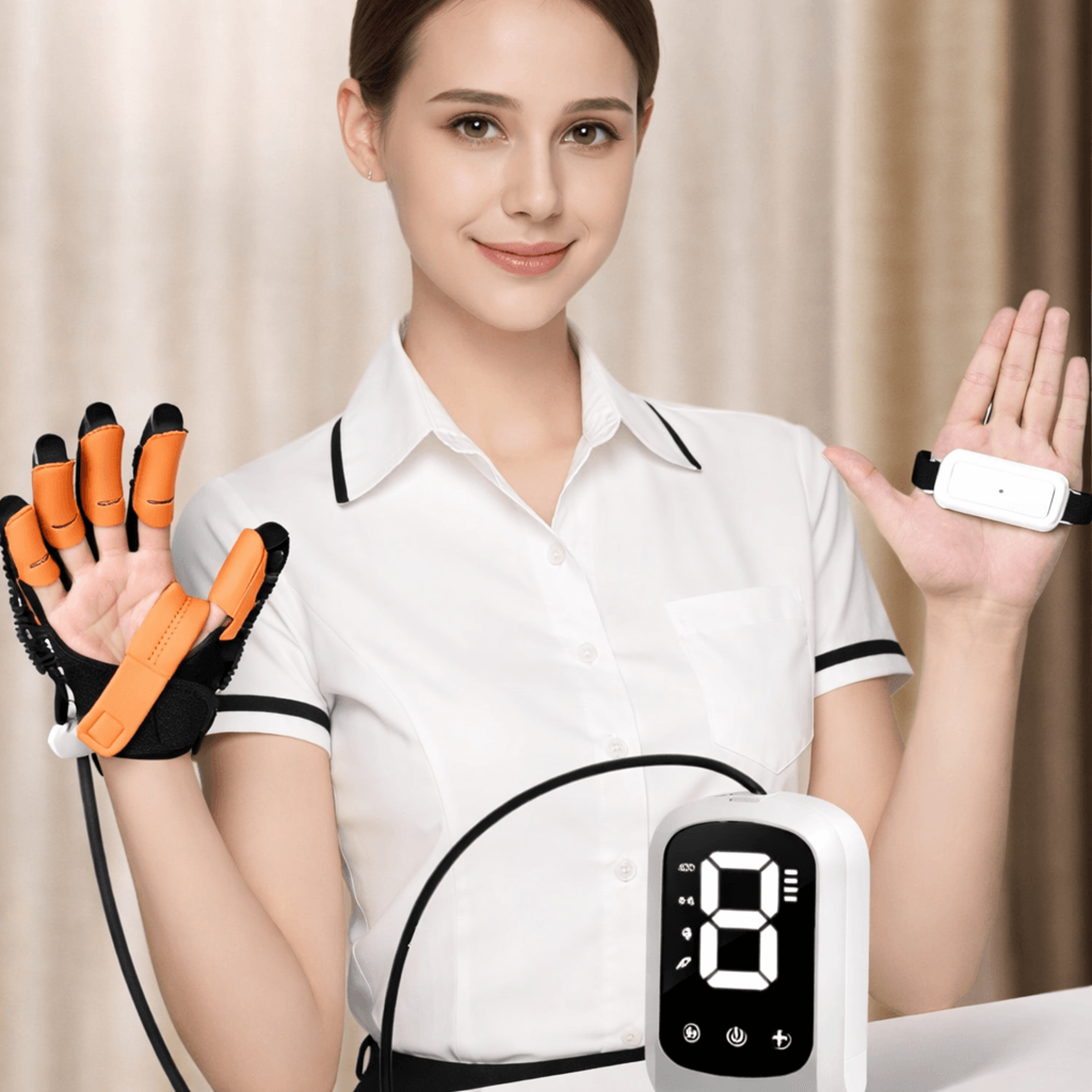smart hand rehabilitation robot glove finger trainer for stroke recovery therapy and motor function exercise