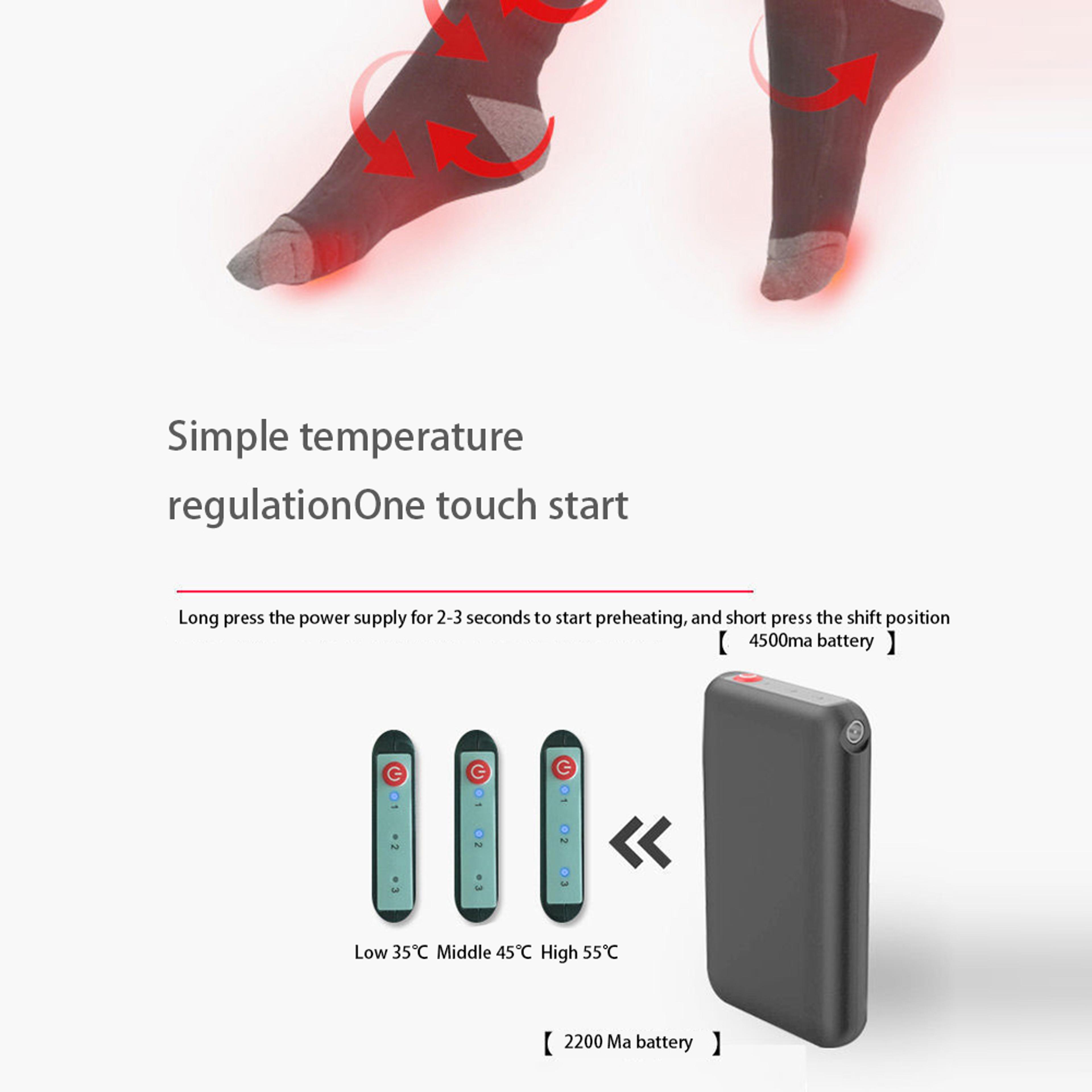Electric Heated Socks For Winter Skiing Hiking Anti Slip Thermal Foot Warmer Socks 4
