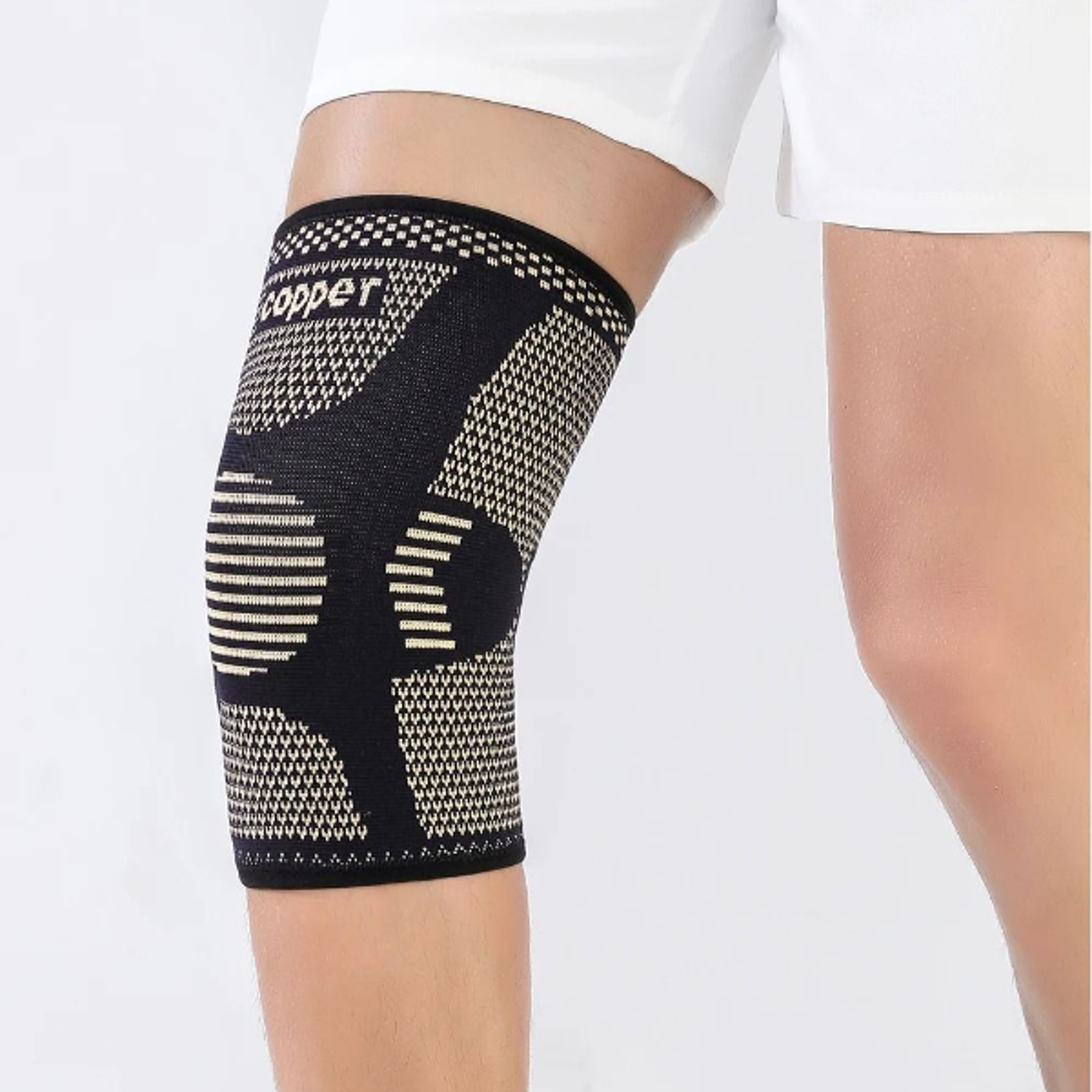copper infused knee compression sleeve for arthritis support and sports pain relief
