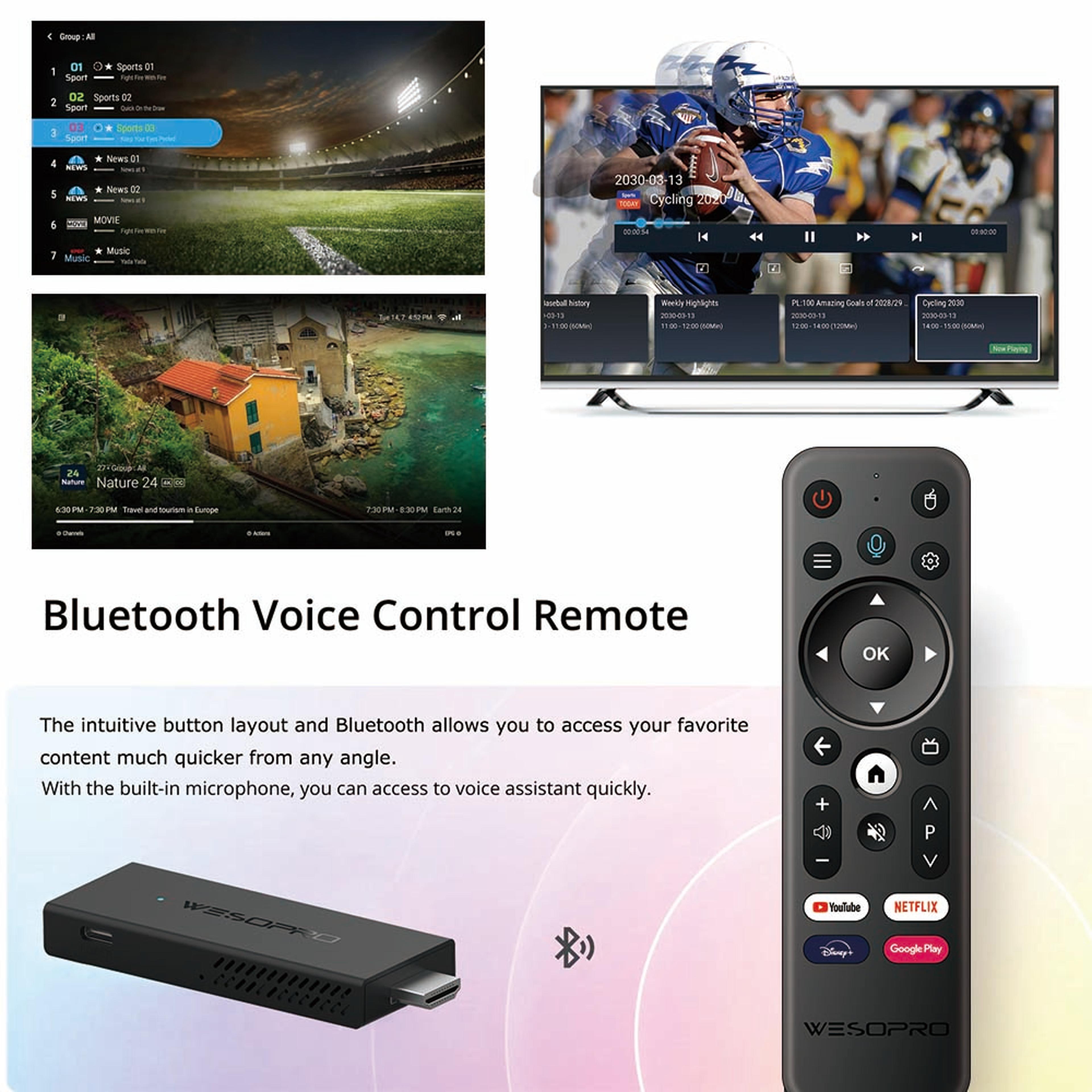 4K Android TV Stick With WiFi 6 And Bluetooth 50 Smart TV Dongle 3