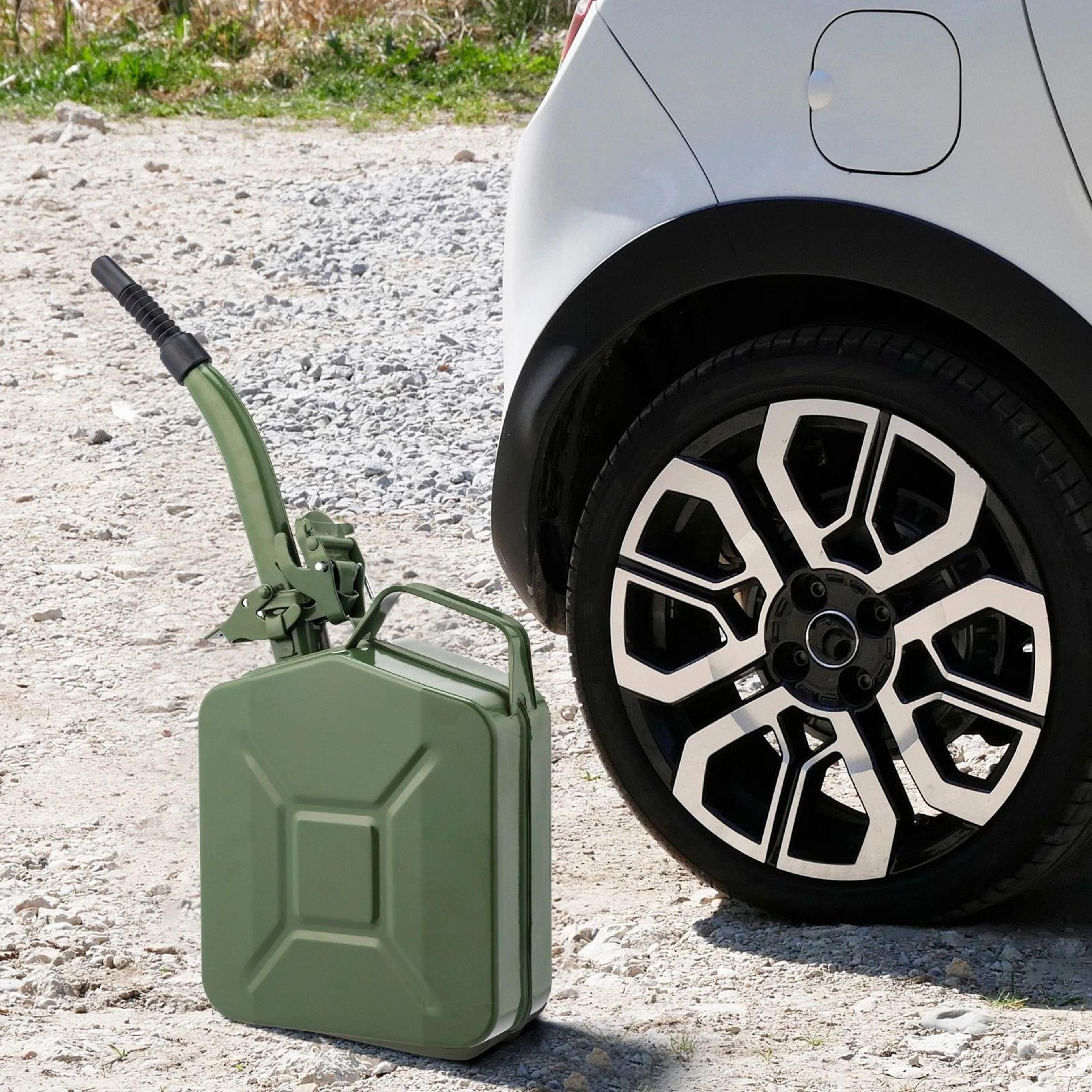 5L Steel Fuel Storage Can Portable Gasoline Jerry Can With Pour Spout Emergency Backup Container 3
