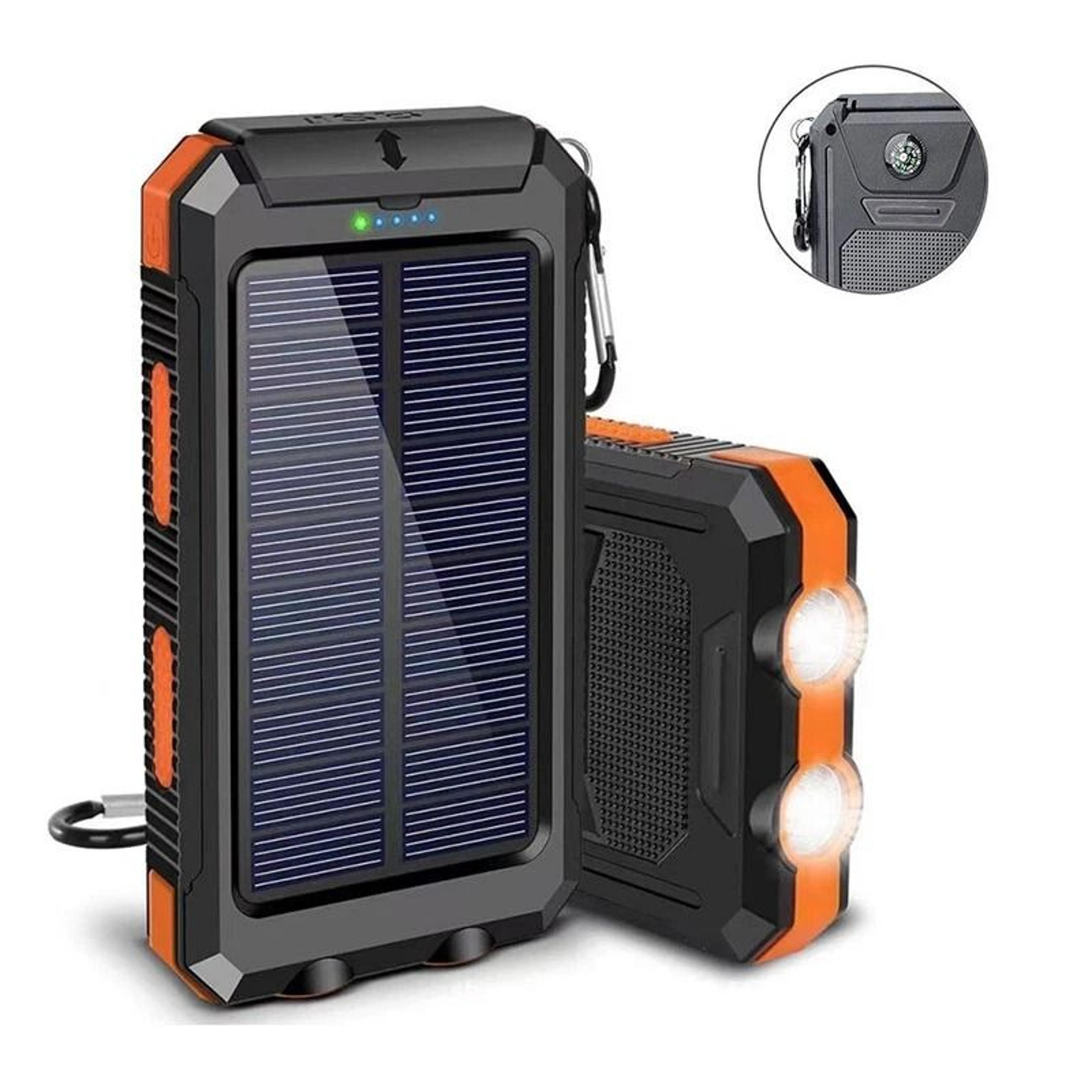 portable solar power bank charger dual usb outdoor emergency phone charger