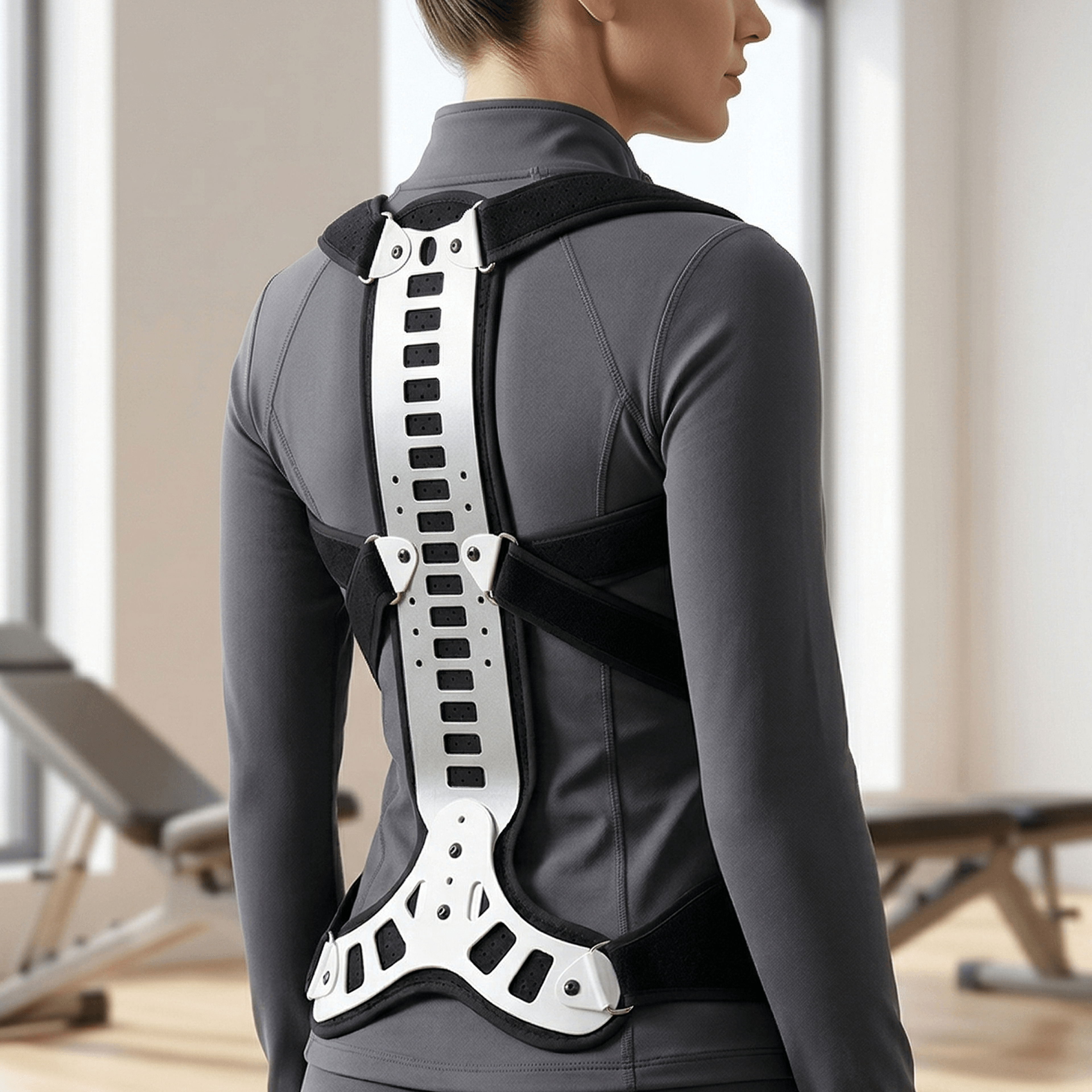 adjustable back brace posture corrector spine support trainer for men and women with breathable