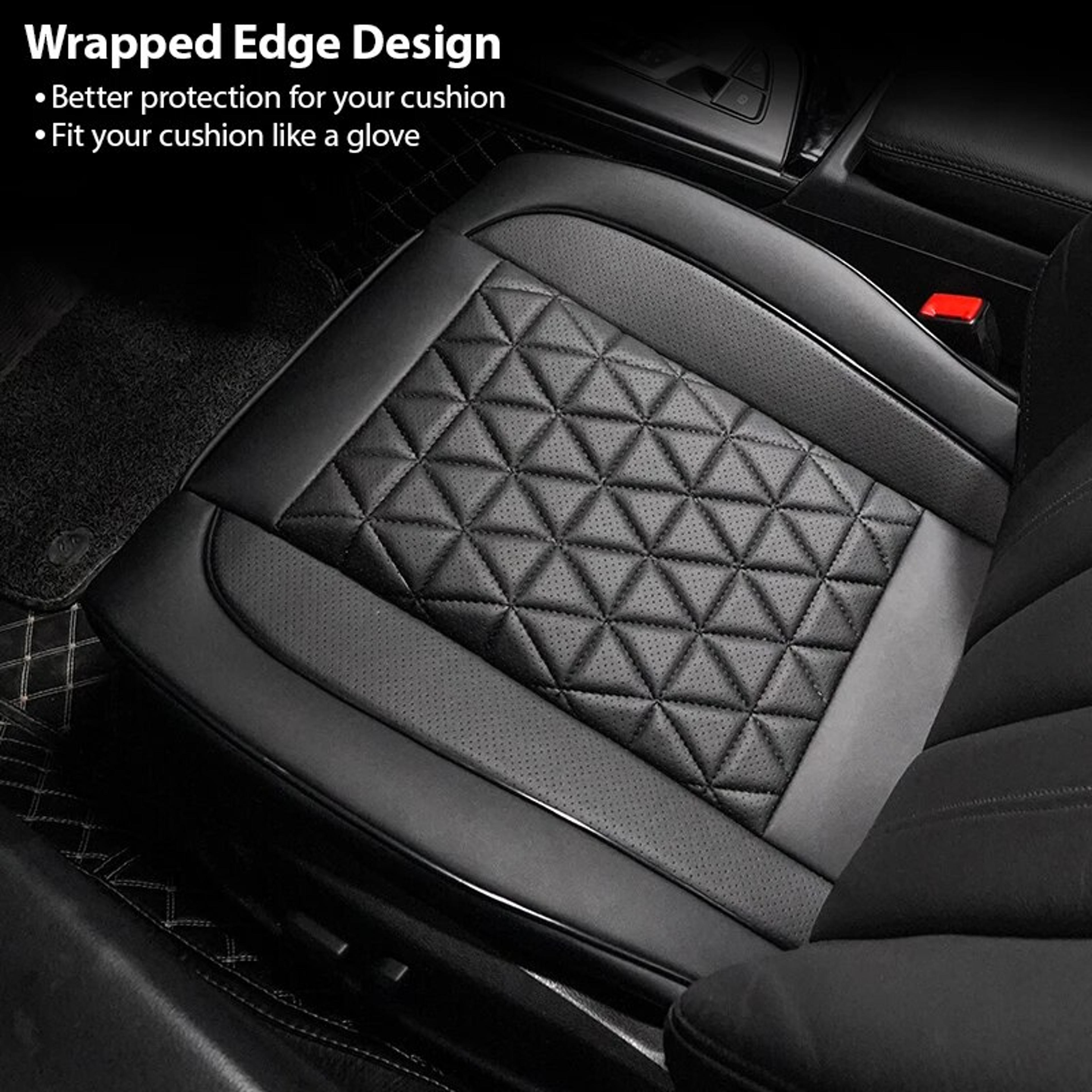 Premium PU Leather Car Seat Cushion Universal Car Seat Cover Front Seat Car Pad For Most Vehicles 2
