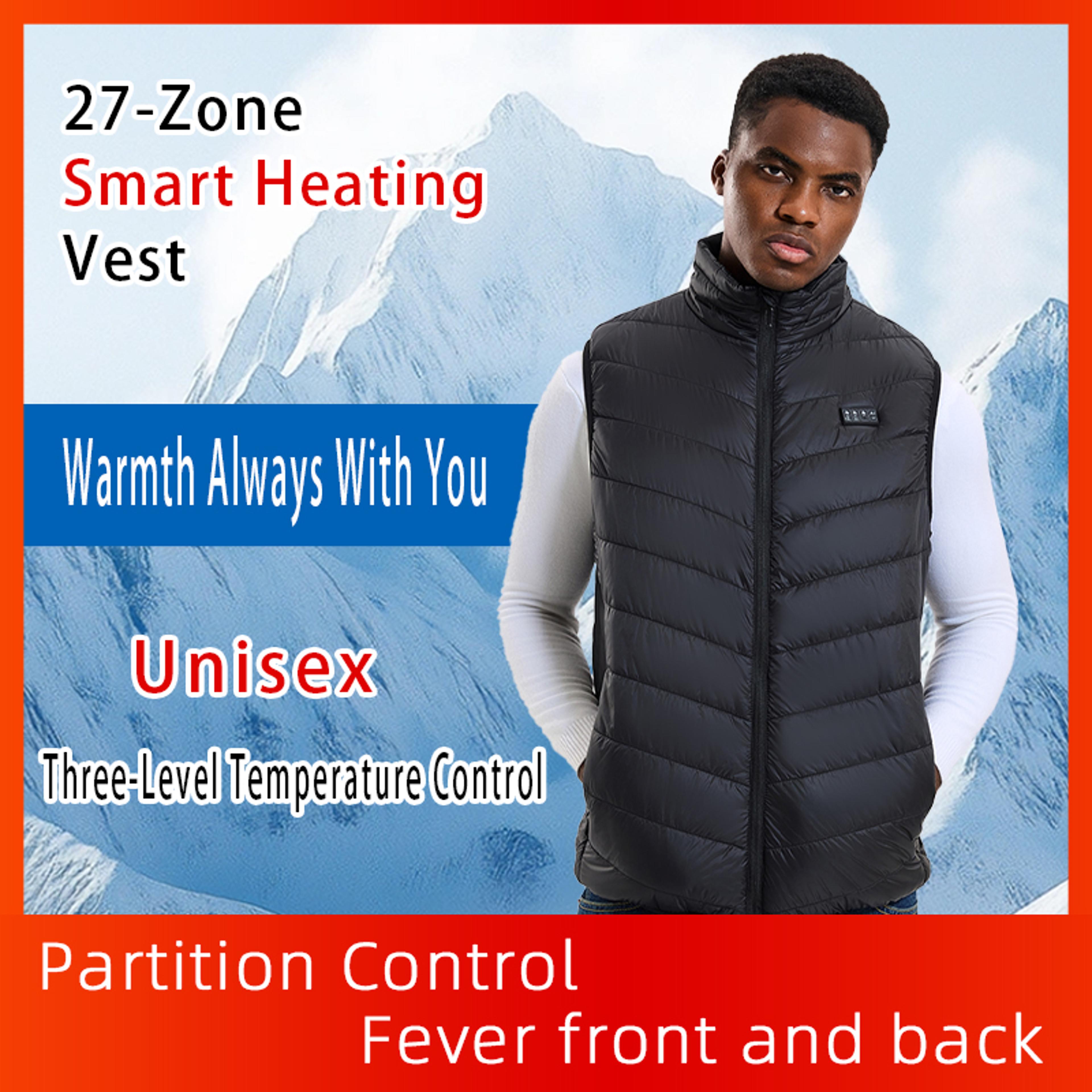 27Zone USB Heated Vest For Men With Zip Front And Mandarin Collar 3