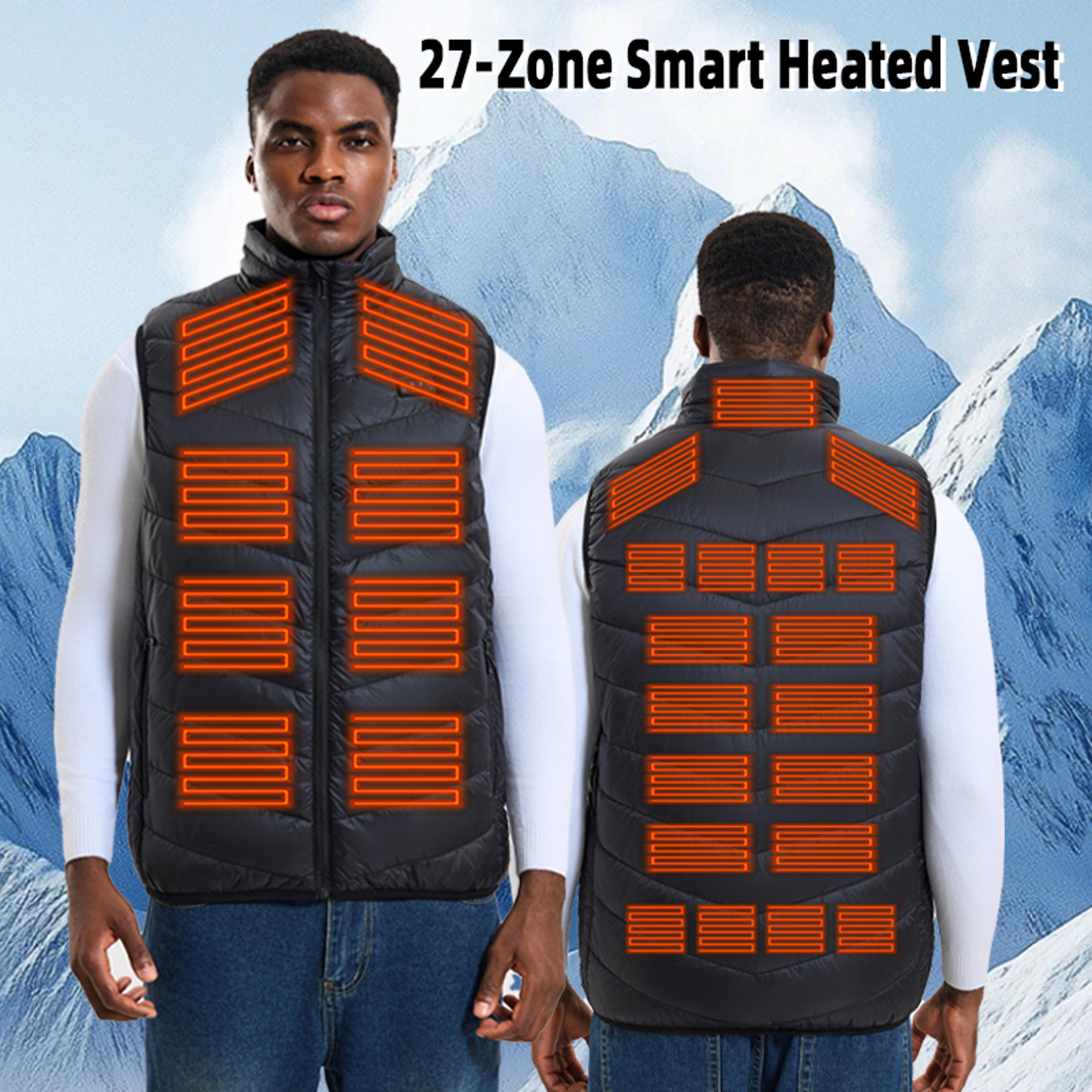 27Zone USB Heated Vest For Men With Zip Front And Mandarin Collar 2
