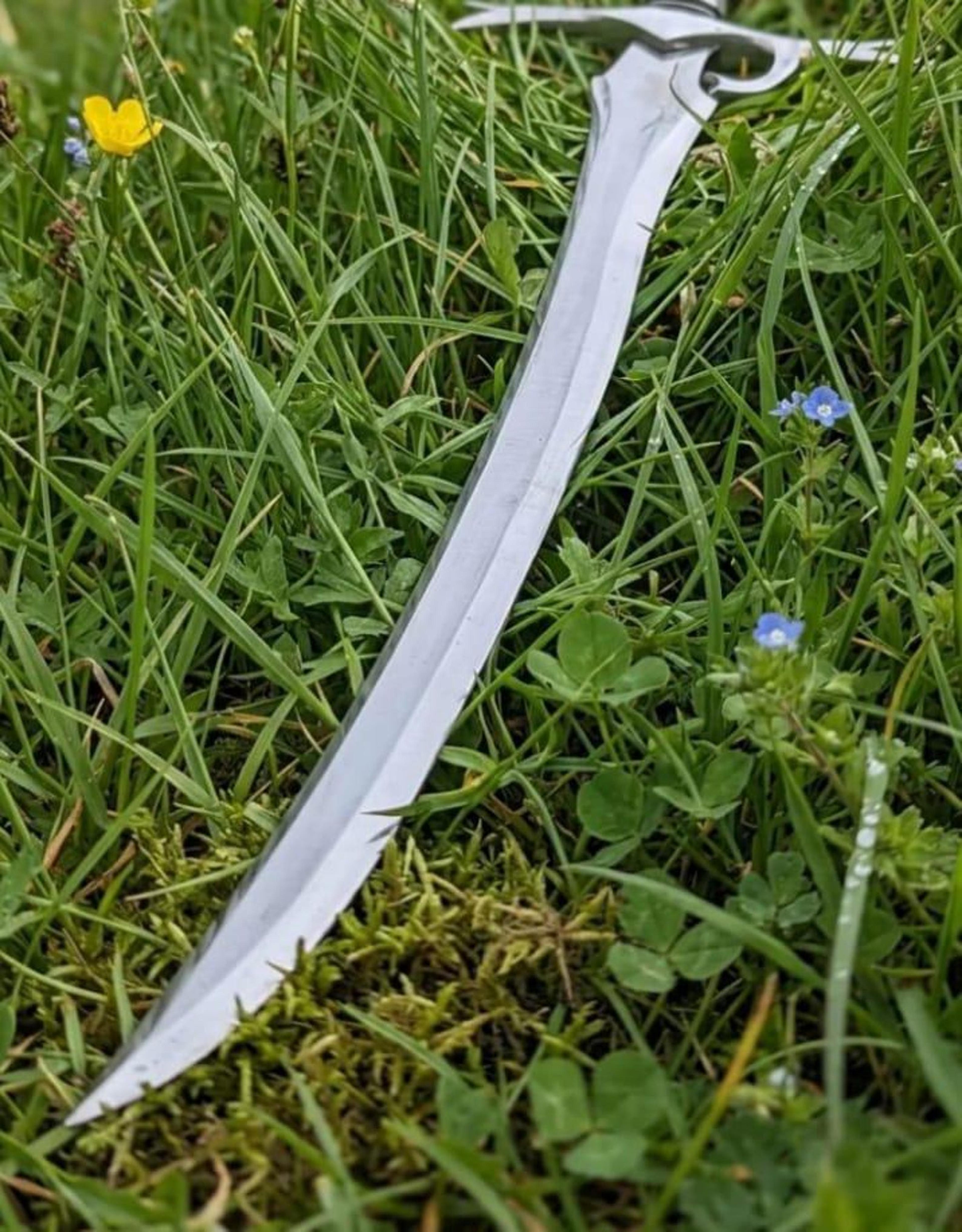 Hand Forged Elven Style Fantasy Sword 38 Handmade Medieval Collectible With Leather Sheath Un 4