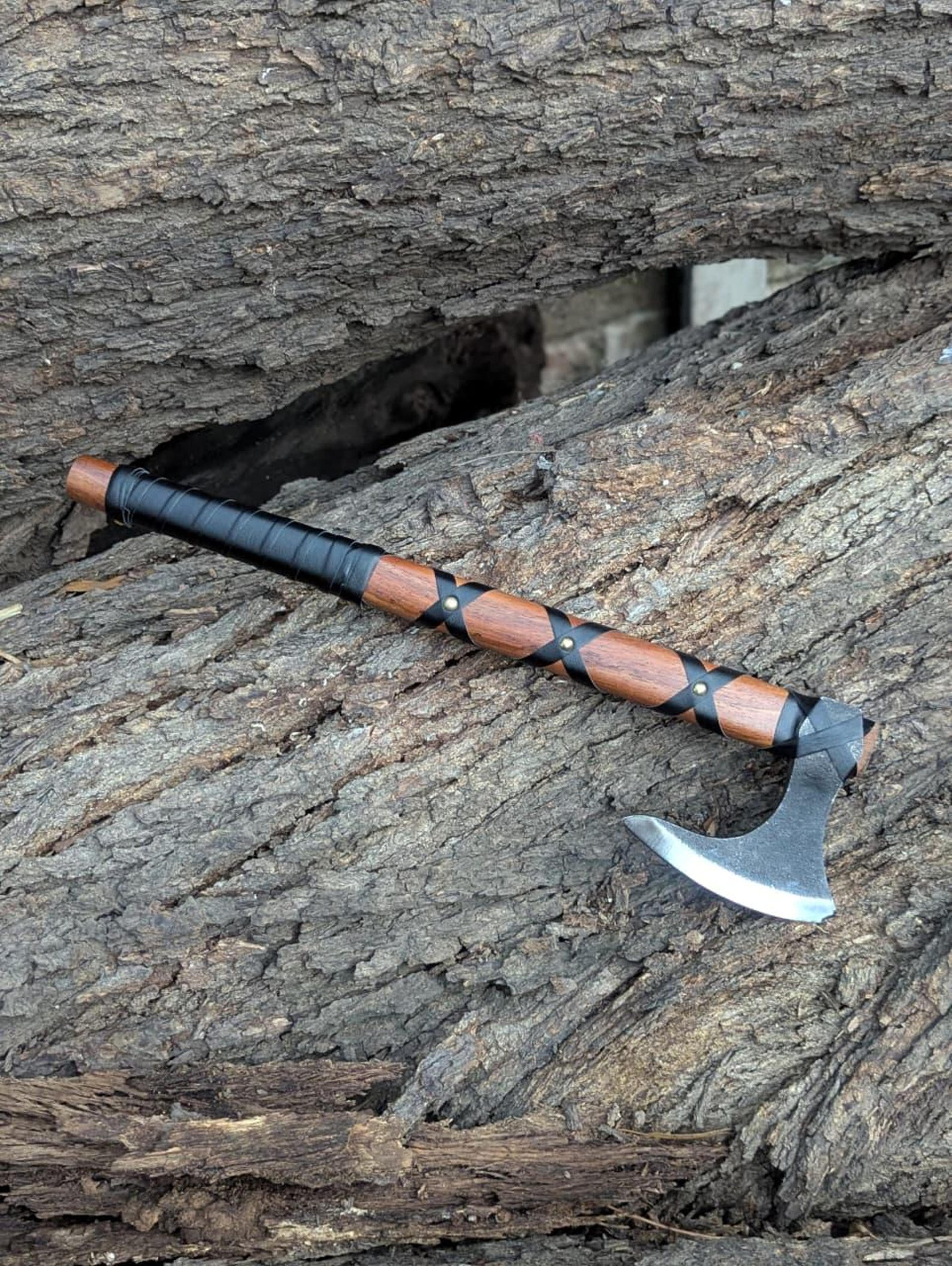 Handmade Ragnar Lothbrok Viking Axe 18 Steel Collectible With Premium Leather Sheath Collecto 3