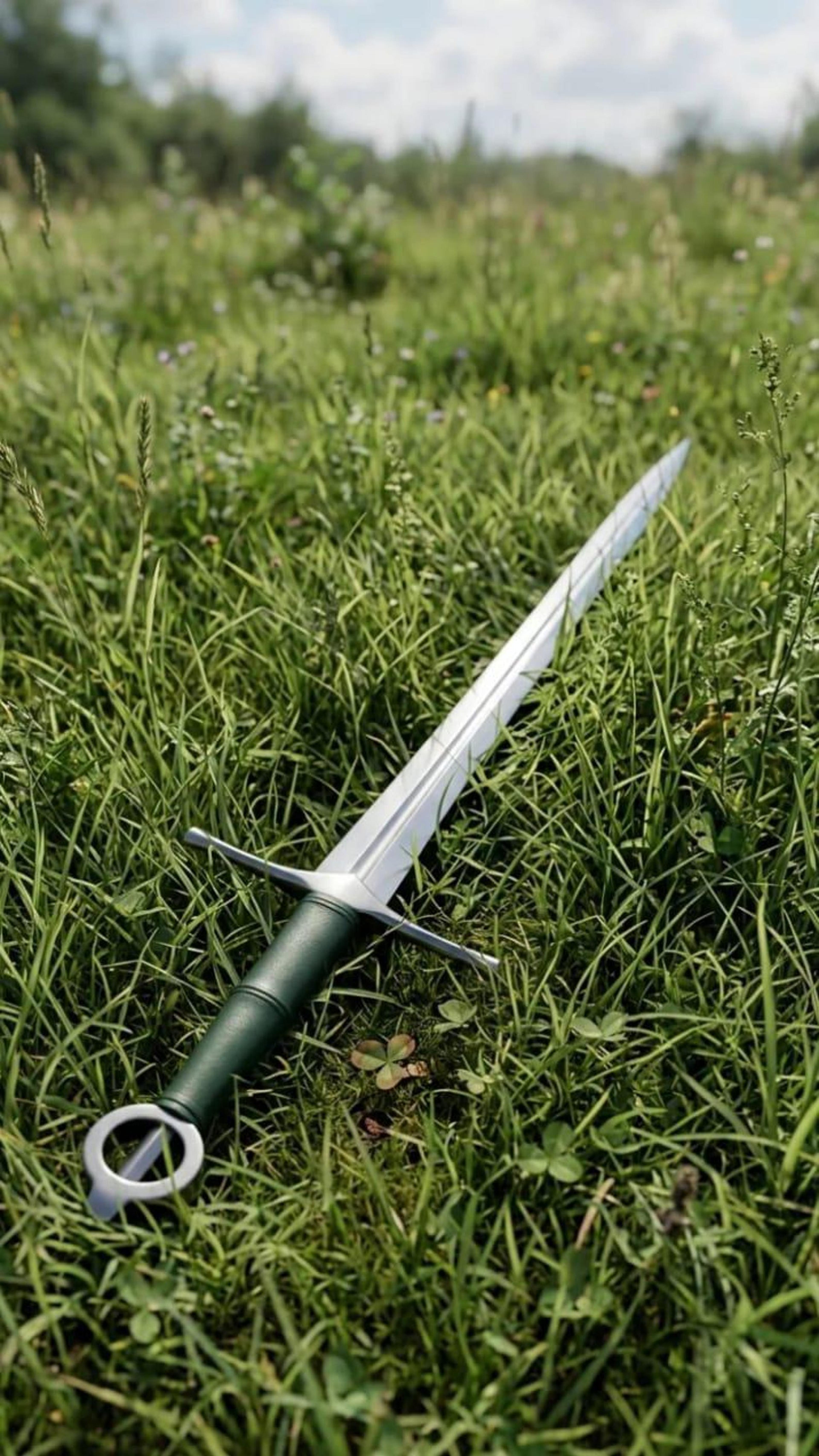 Custom Handmade Irish Ring Pommel Longsword With Scabbard Carbon Steel Rosewood Handle Engrave 6